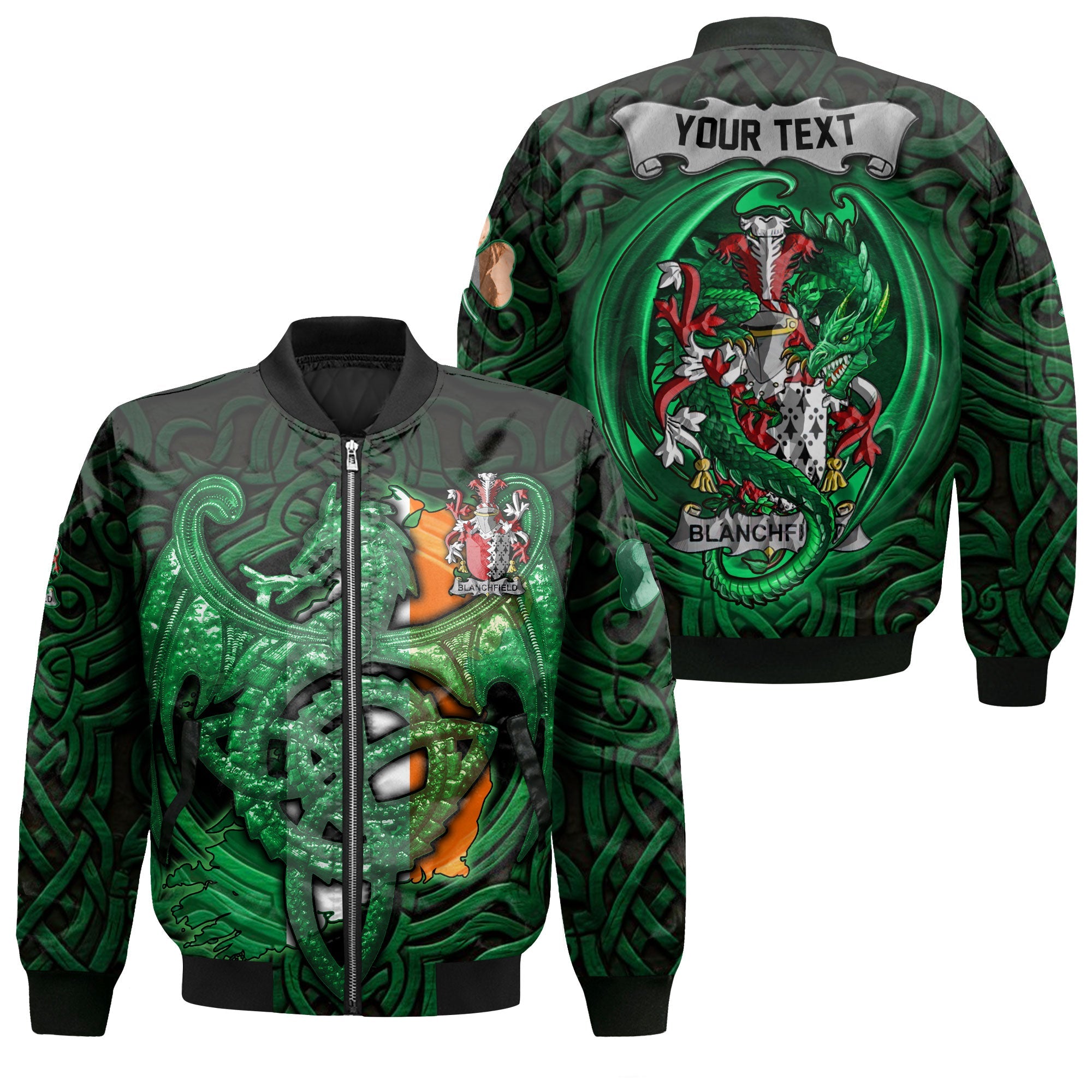 Blanchfield Bomber Jackets The Green Dragon Of Ireland Style