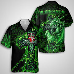 Blanchfield Hawaiian Shirts Celtic Cross And Dragon Style