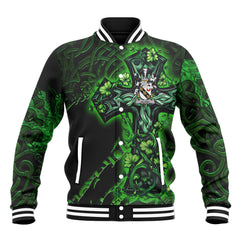 Bland Baseball Jackets Celtic Cross And Dragon Style