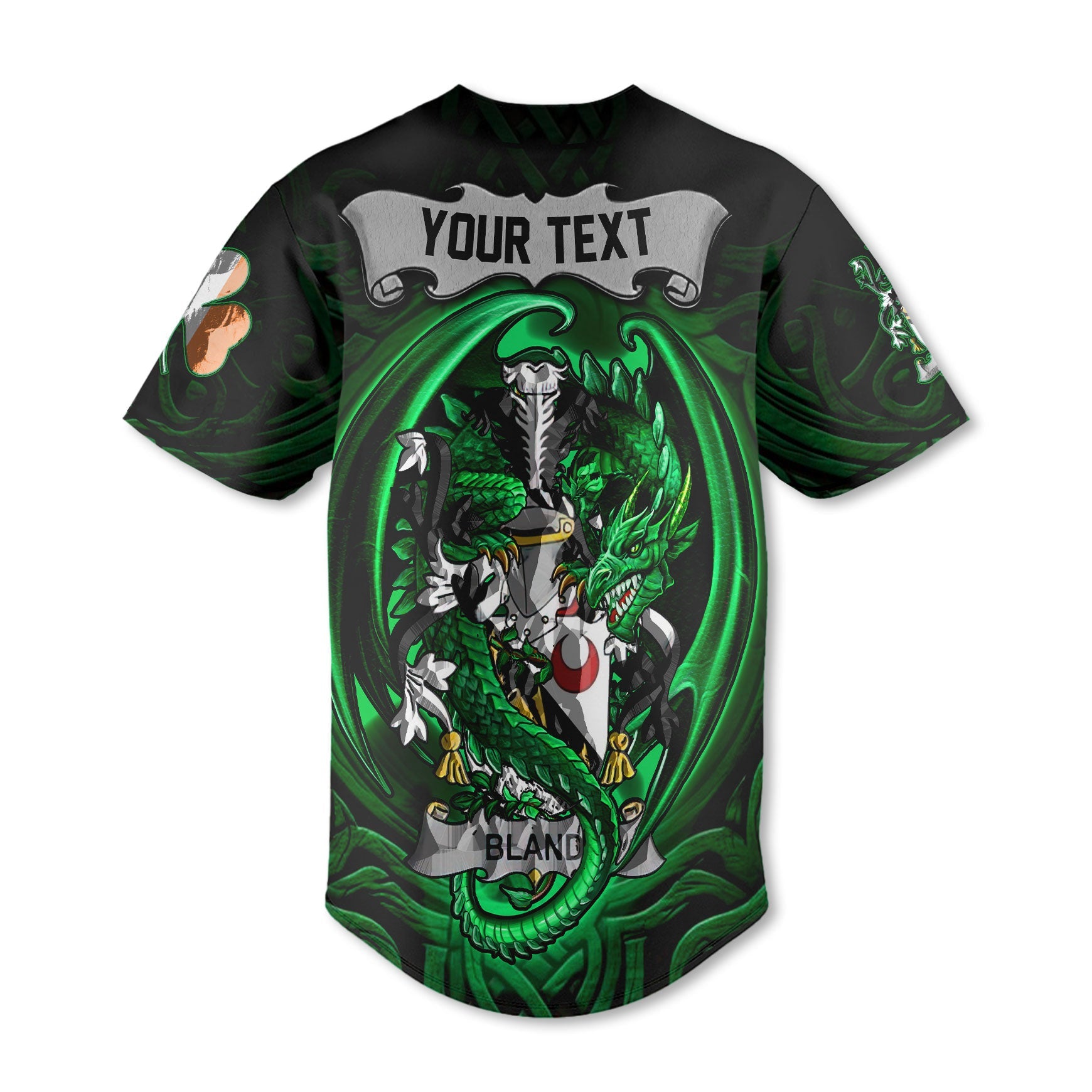 Bland Baseball Jerseys The Green Dragon Of Ireland Style