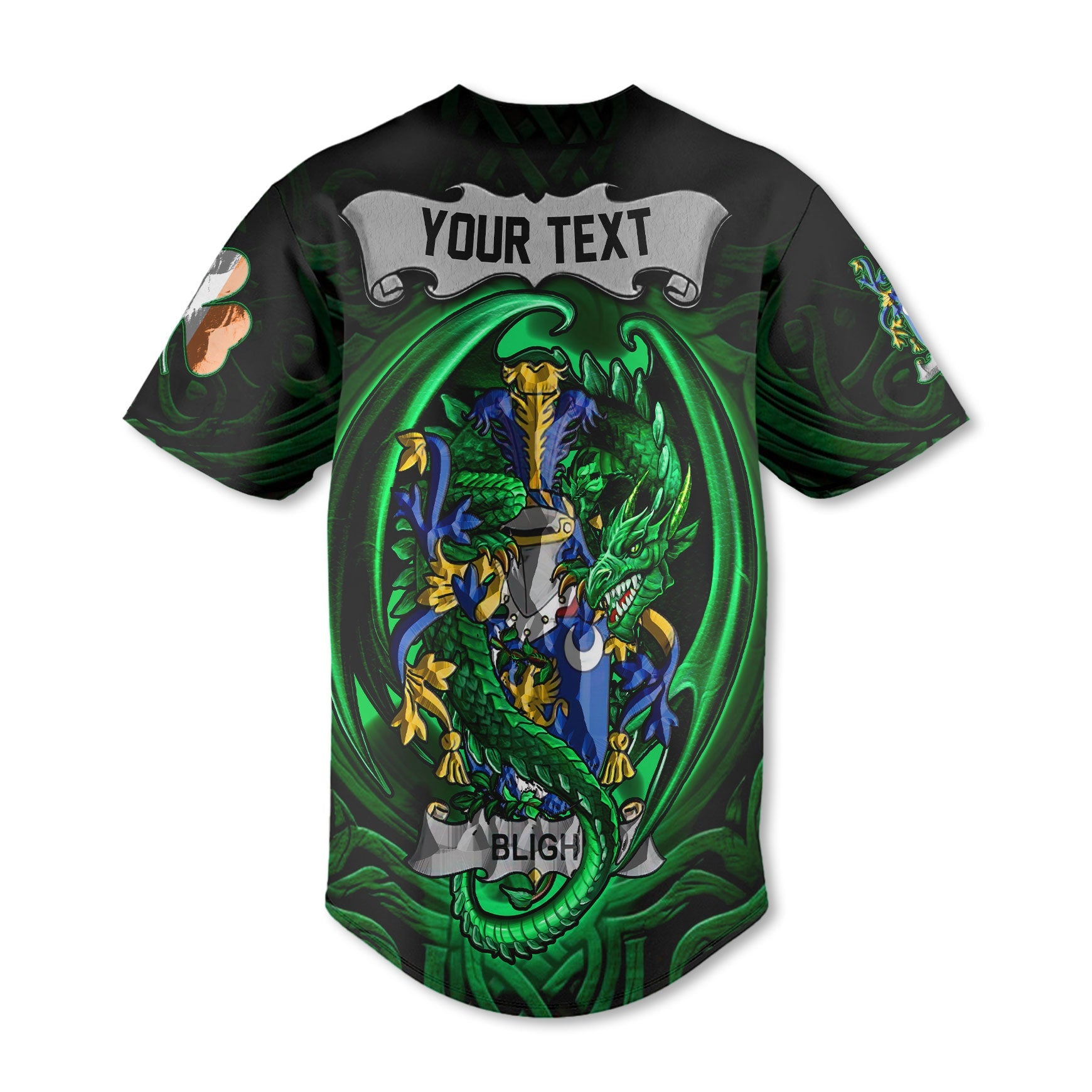 Bligh Baseball Jerseys The Green Dragon Of Ireland Style