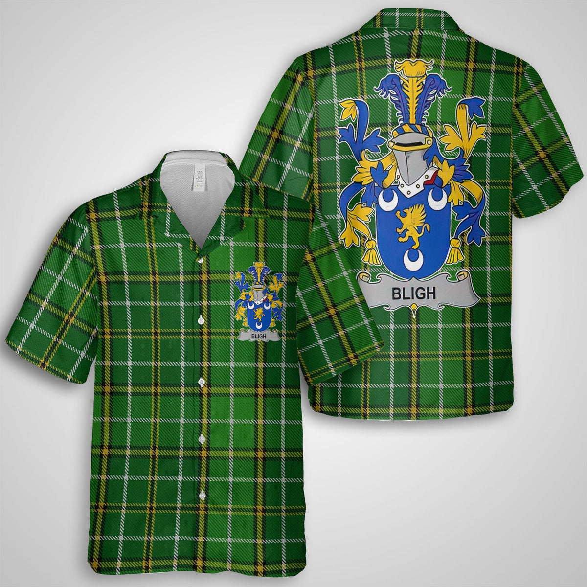 Bligh Hawaiian Shirts Crest And National Plaid Style