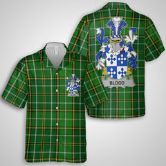 Blood Hawaiian Shirts Crest And National Plaid Style