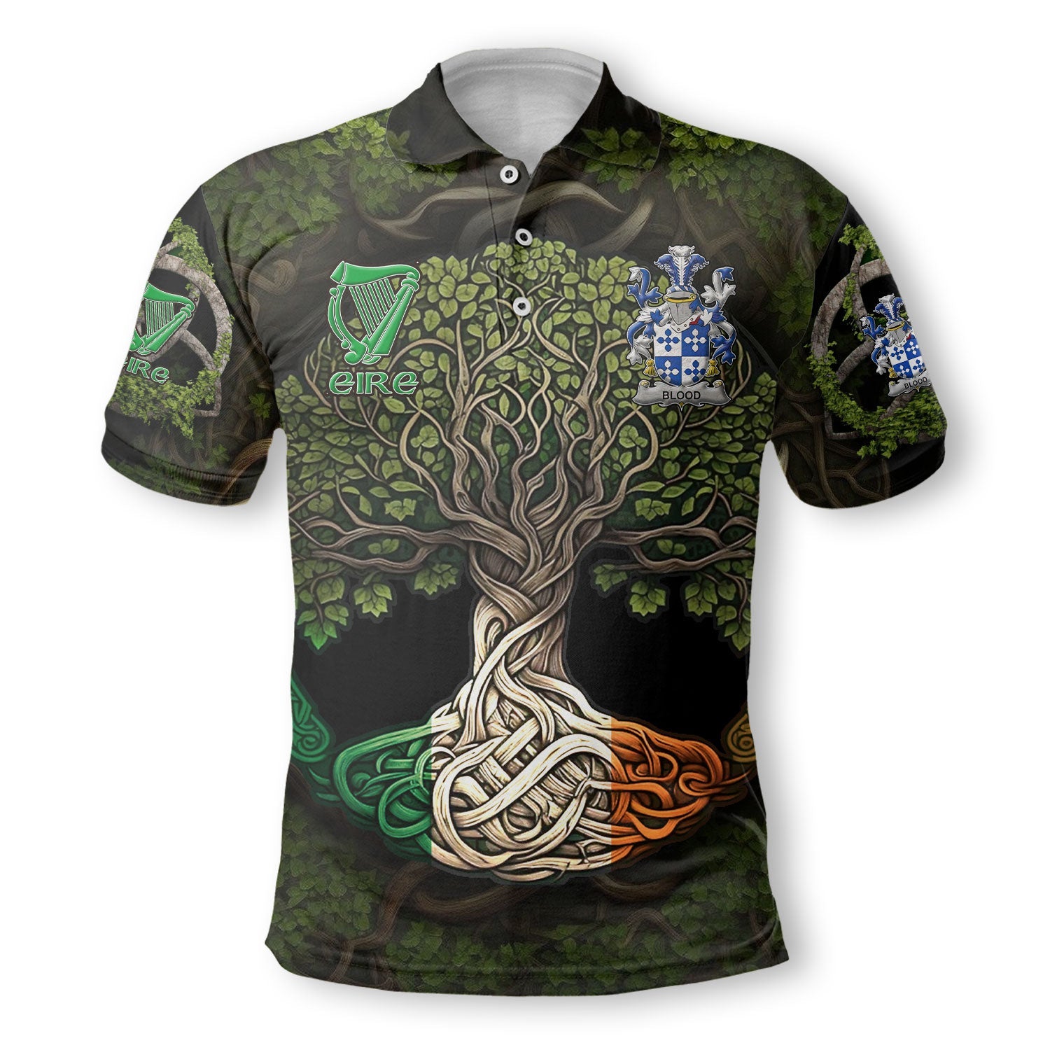 Blood Polo Shirts Ireland Is My Root Style