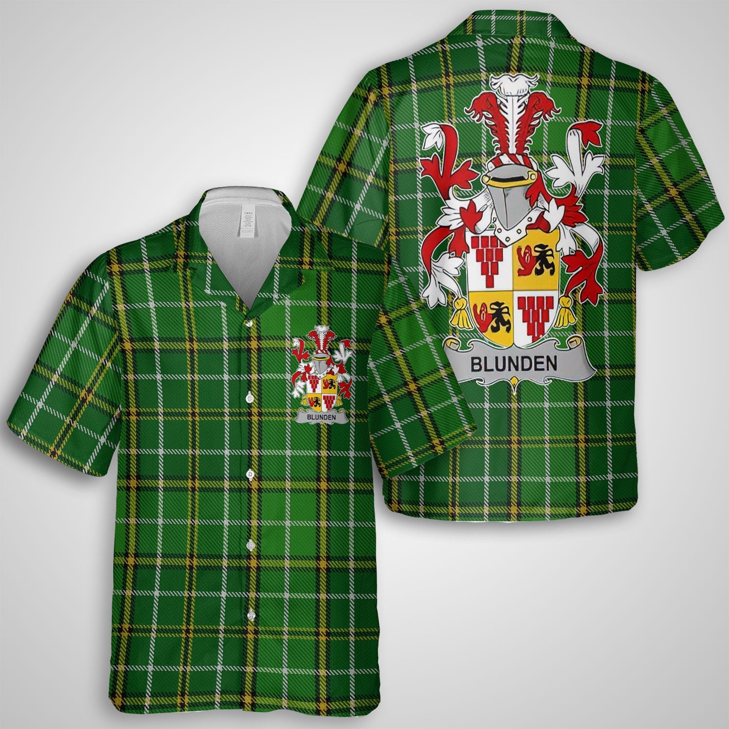 Blunden Hawaiian Shirts Crest And National Plaid Style