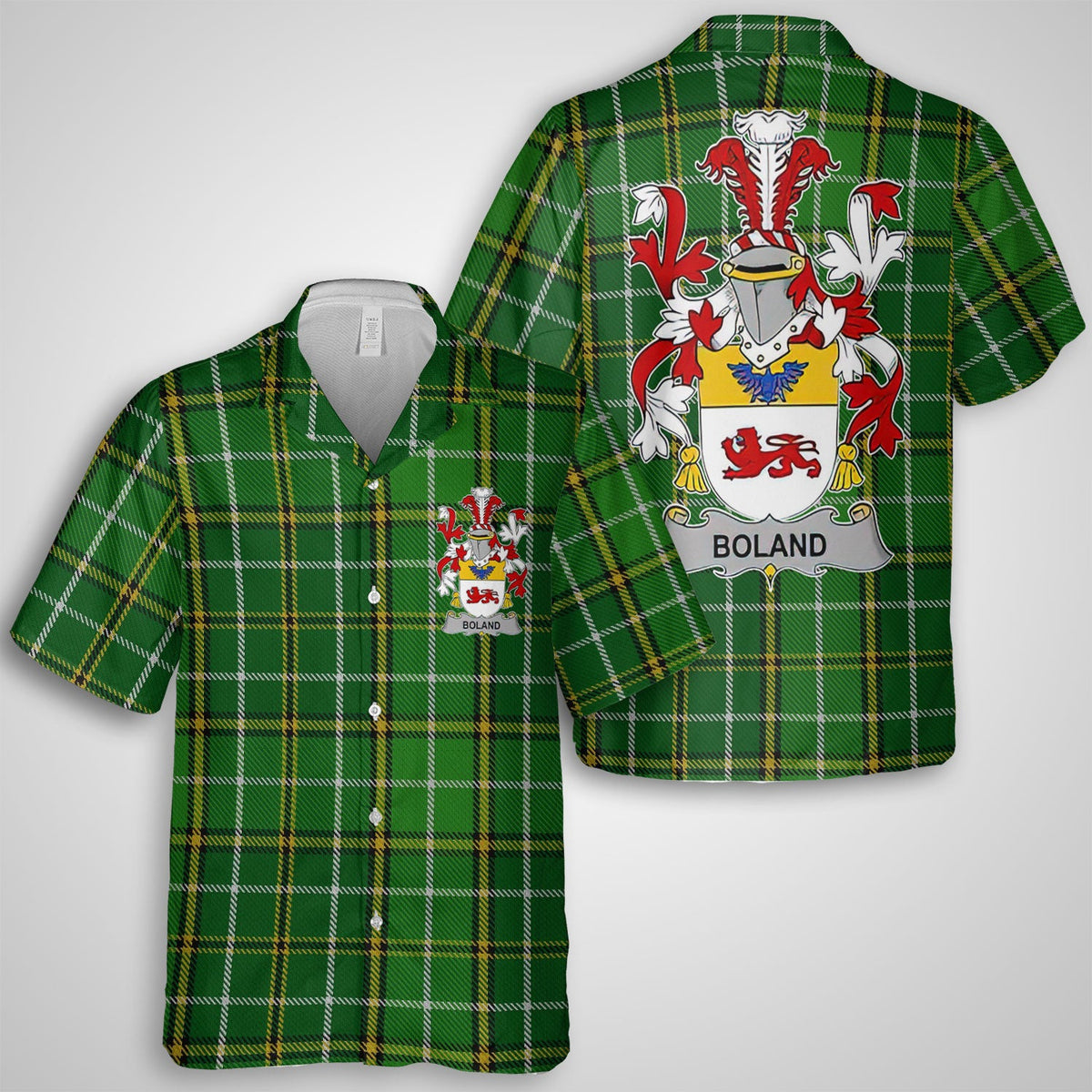 Boland or O Boland Hawaiian Shirts Crest And National Plaid Style