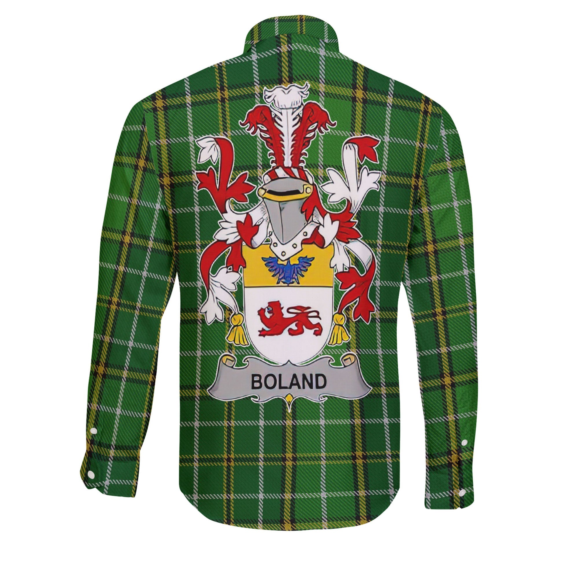 Boland or O Boland Long Sleeve Button Shirts Crest And National Plaid Style