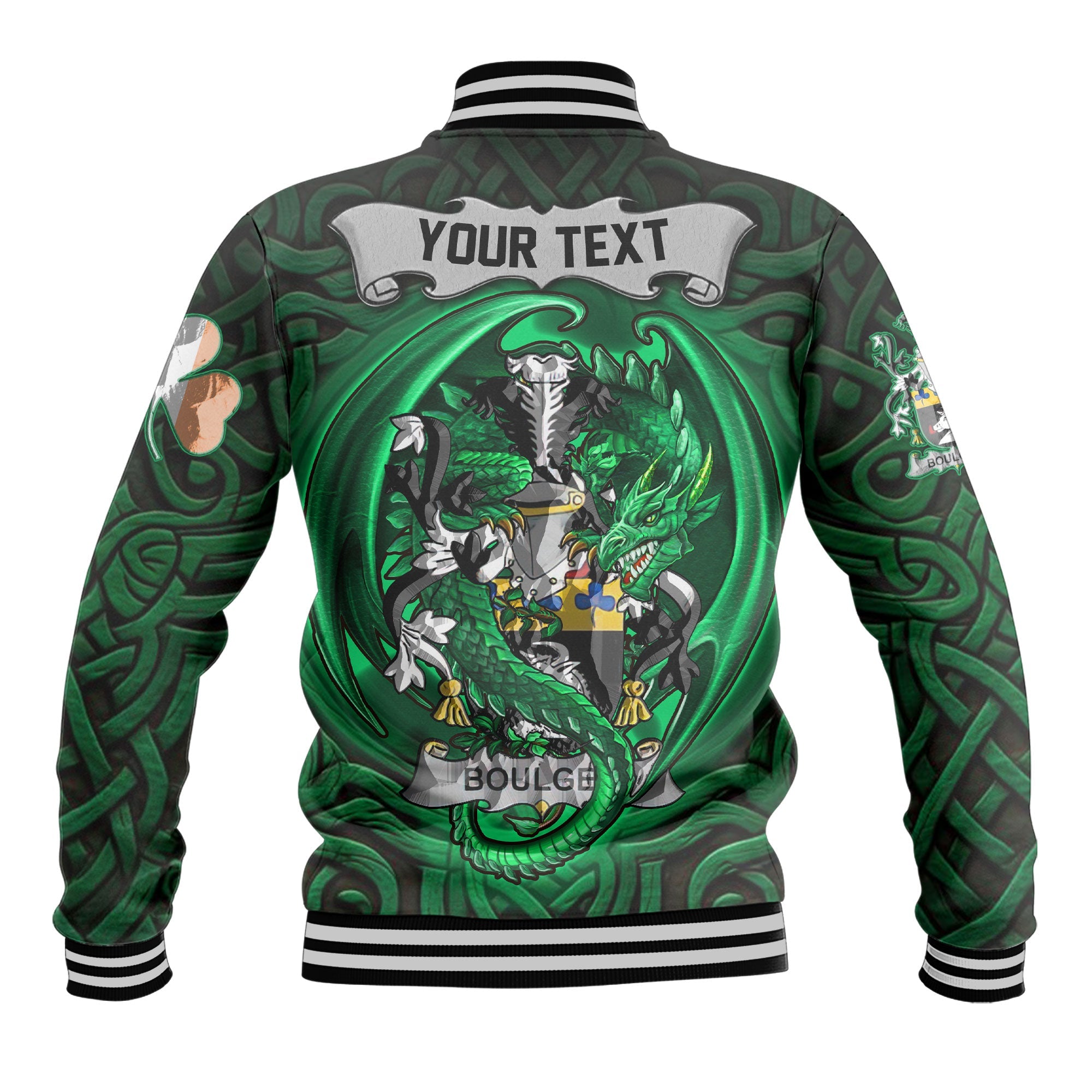 Boulger or O Bolger Baseball Jackets The Green Dragon Of Ireland Style