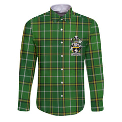 Boulger or O Bolger Long Sleeve Button Shirts Crest And National Plaid Style