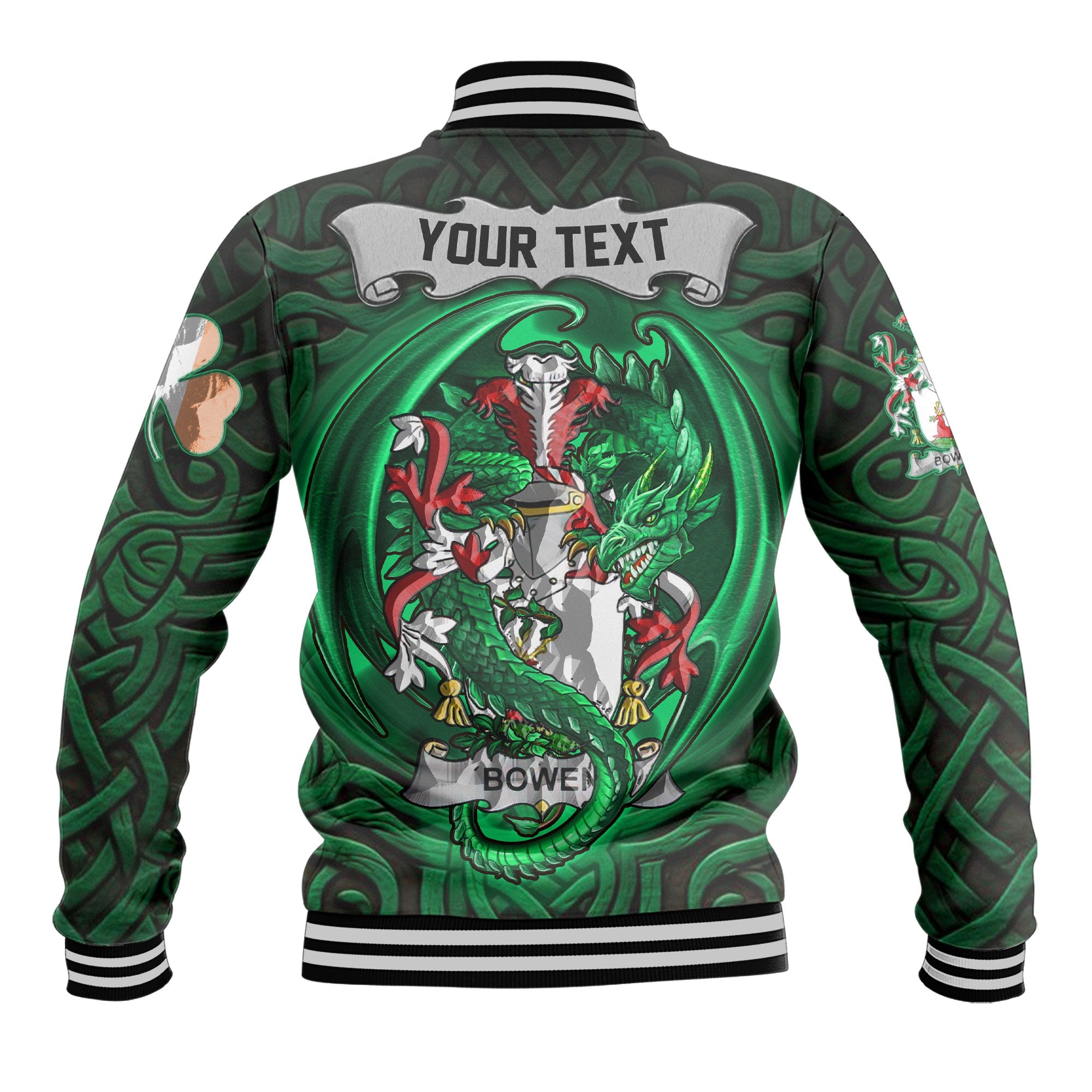 Bowen Baseball Jackets The Green Dragon Of Ireland Style