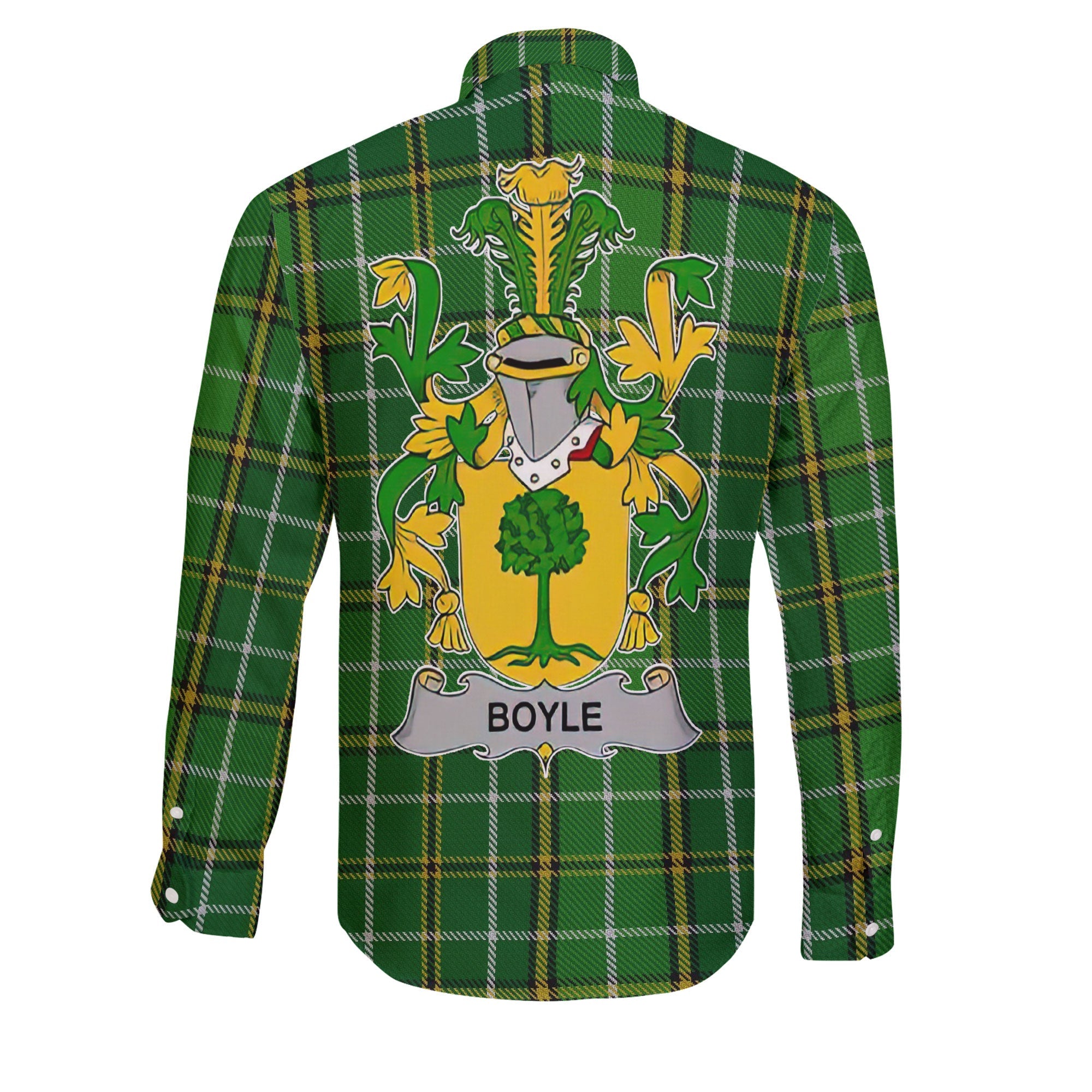 Boyle or O Boyle Long Sleeve Button Shirts Crest And National Plaid Style