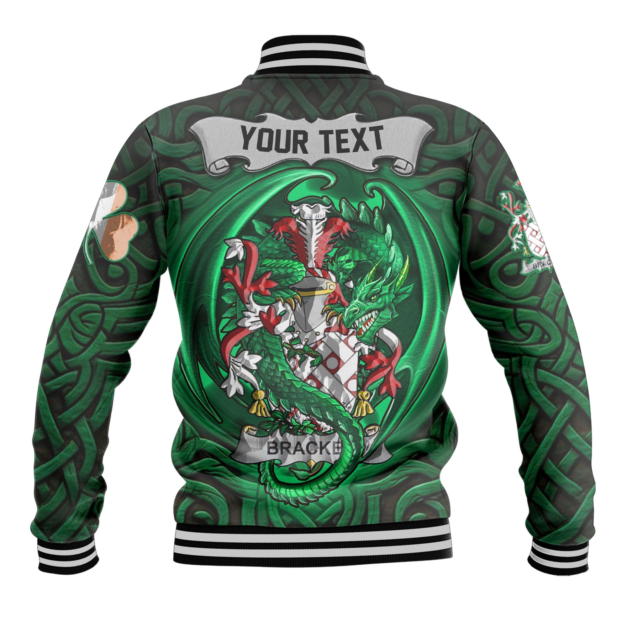 Bracken or O Bracken Baseball Jackets The Green Dragon Of Ireland Style