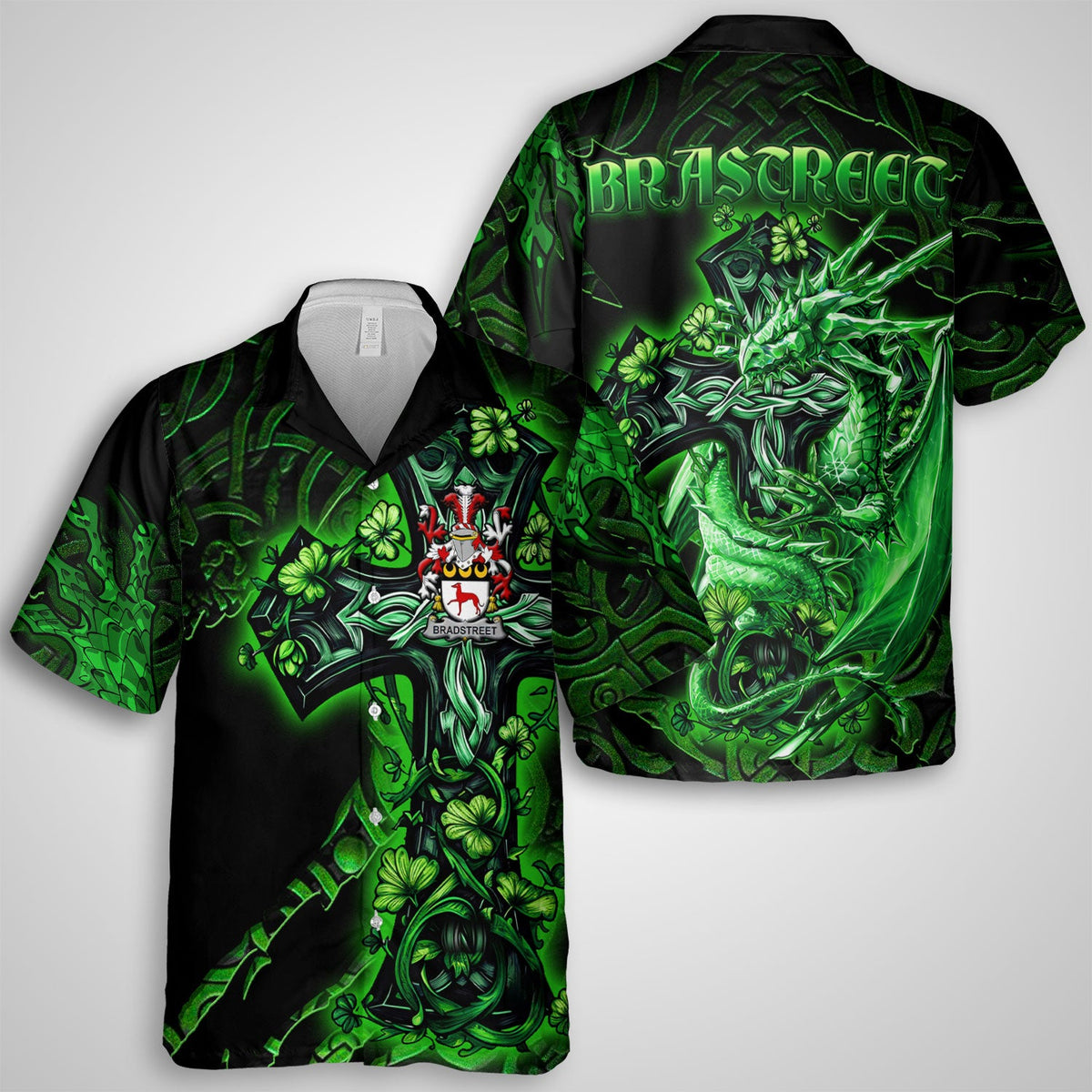 Bradstreet Hawaiian Shirts Celtic Cross And Dragon Style