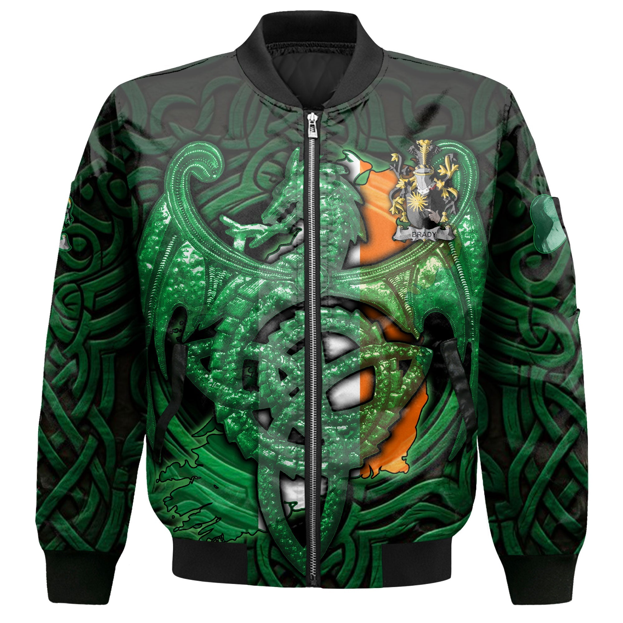 Brady or McBrady Bomber Jackets The Green Dragon Of Ireland Style