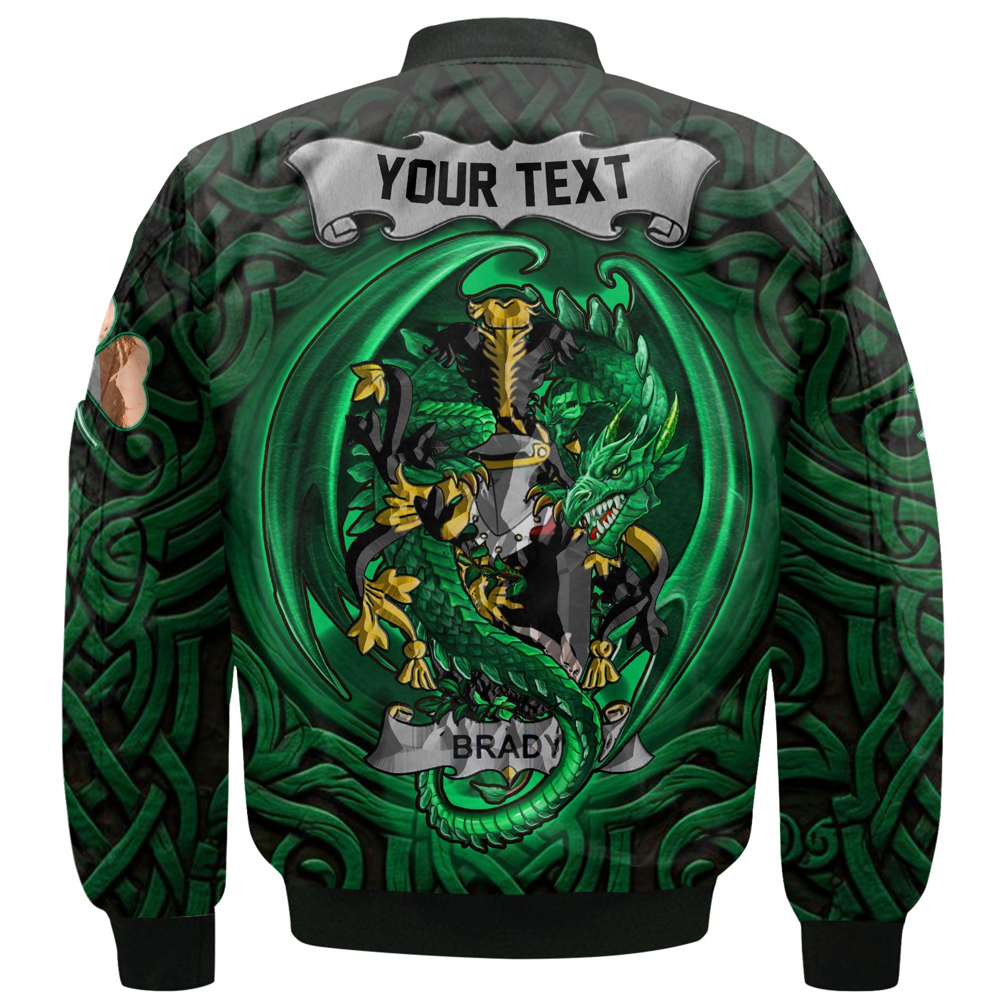 Brady or McBrady Bomber Jackets The Green Dragon Of Ireland Style