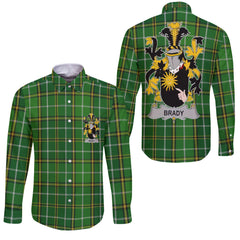 Brady or McBrady Long Sleeve Button Shirts Crest And National Plaid Style