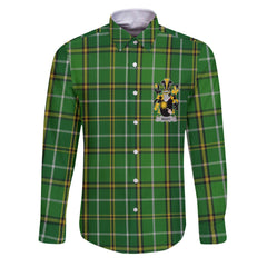 Brady or McBrady Long Sleeve Button Shirts Crest And National Plaid Style