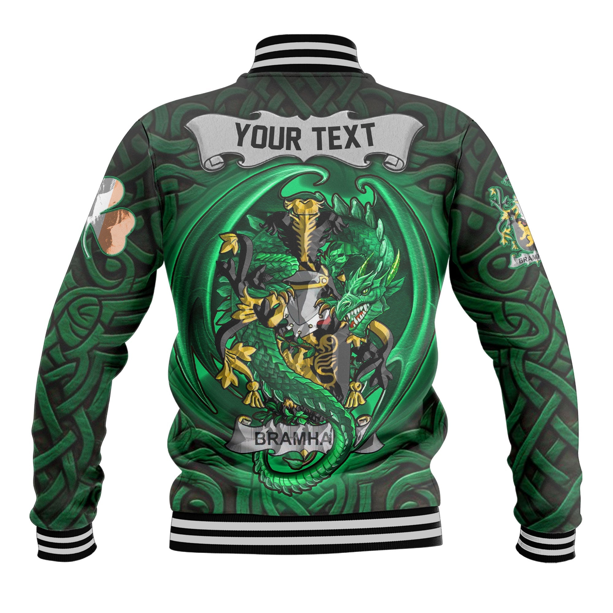 Bramhall Baseball Jackets The Green Dragon Of Ireland Style