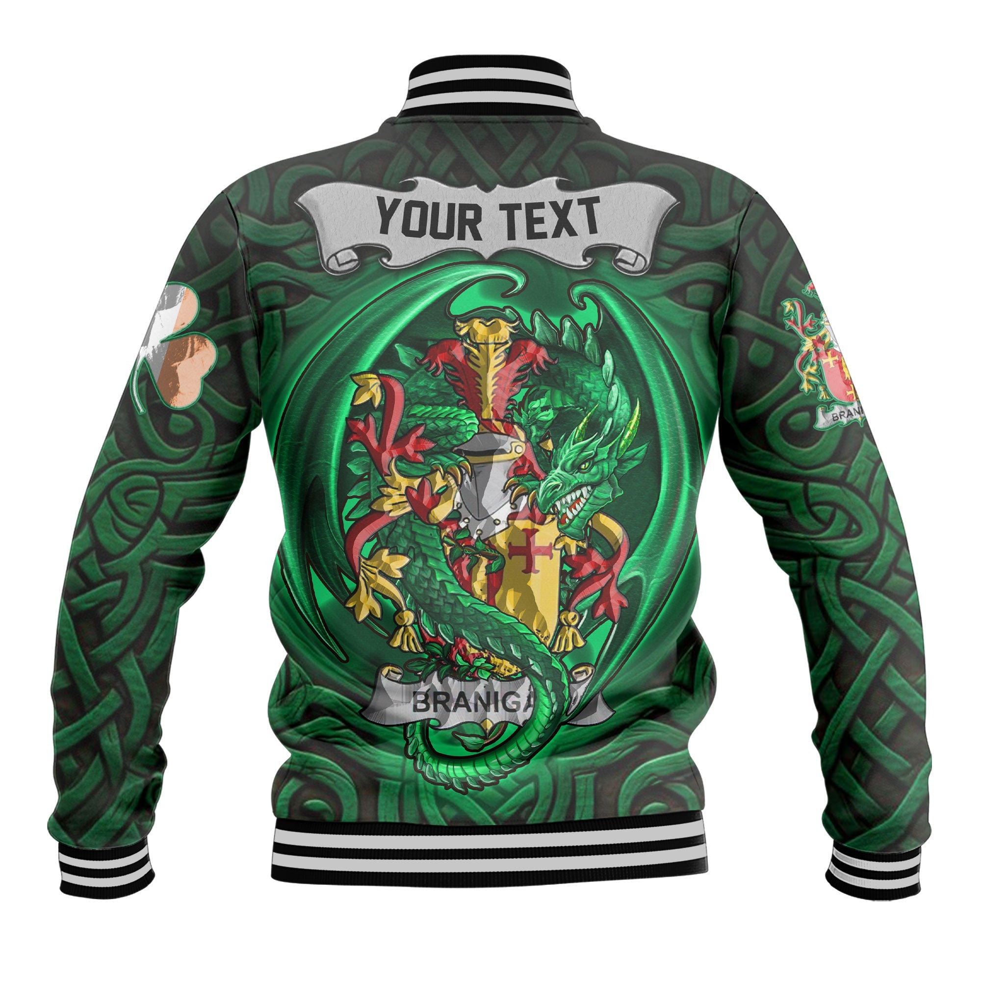 Branigan or O Branagan Baseball Jackets The Green Dragon Of Ireland Style