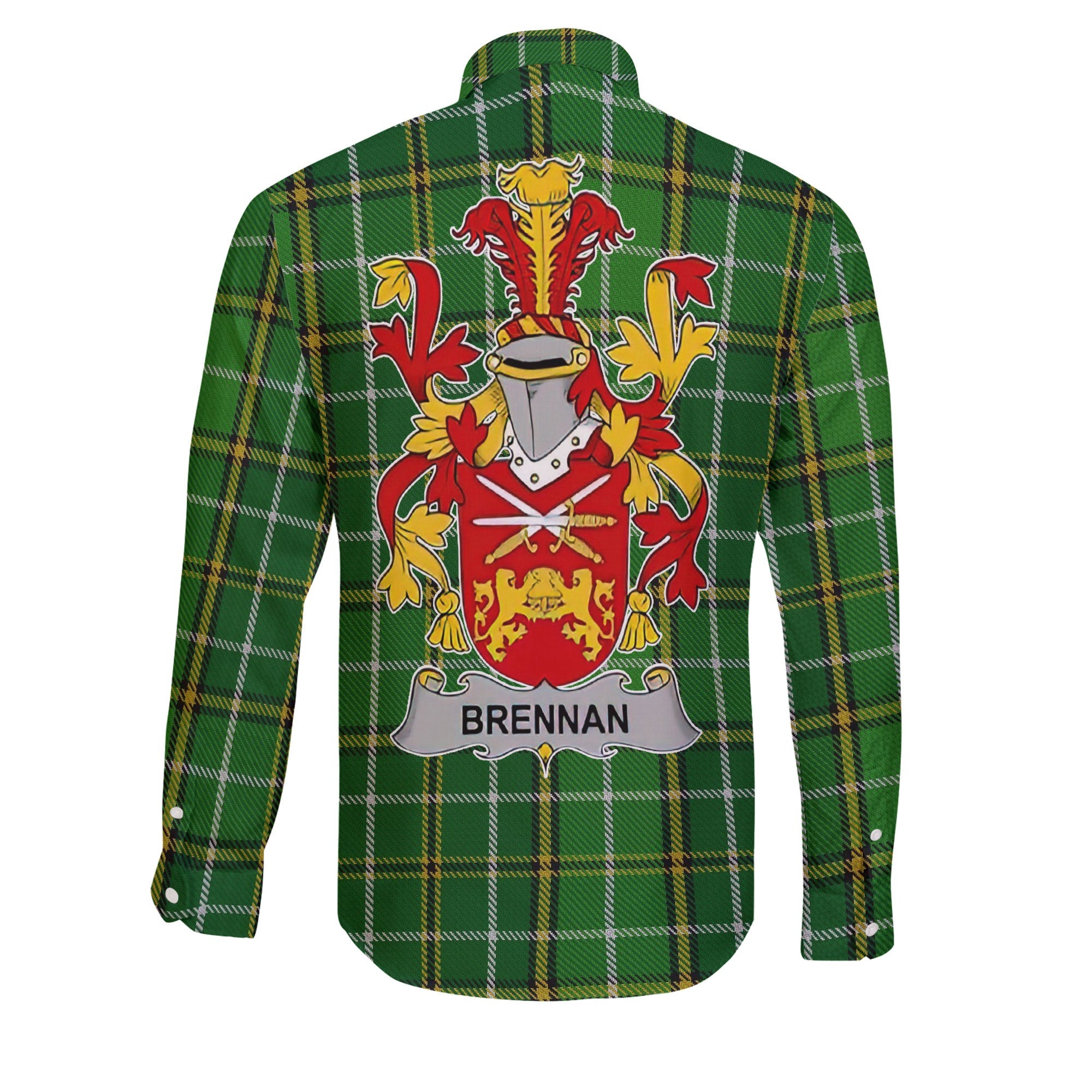 Brennan or O Brennan Long Sleeve Button Shirts Crest And National Plaid Style