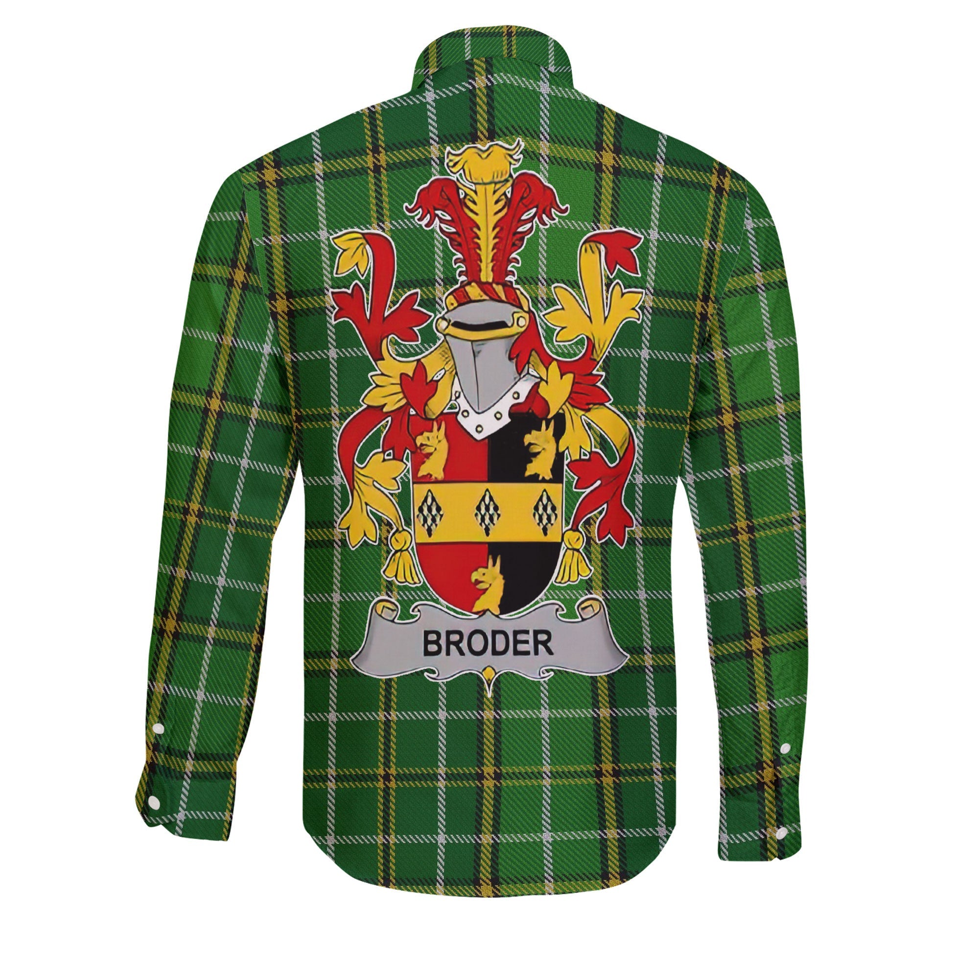 Broder or O Broder Long Sleeve Button Shirts Crest And National Plaid Style