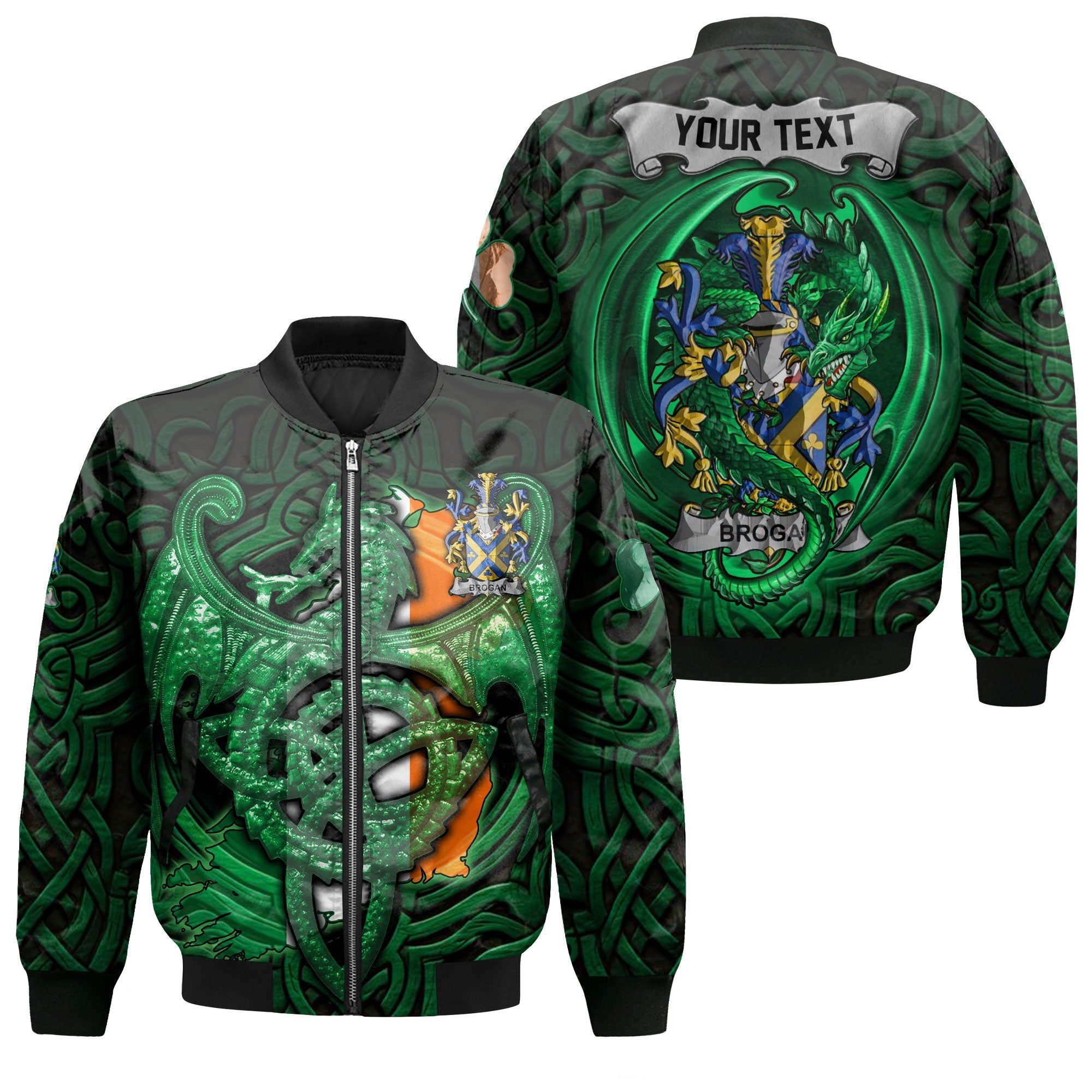 Brogan or O Brogan Bomber Jackets The Green Dragon Of Ireland Style