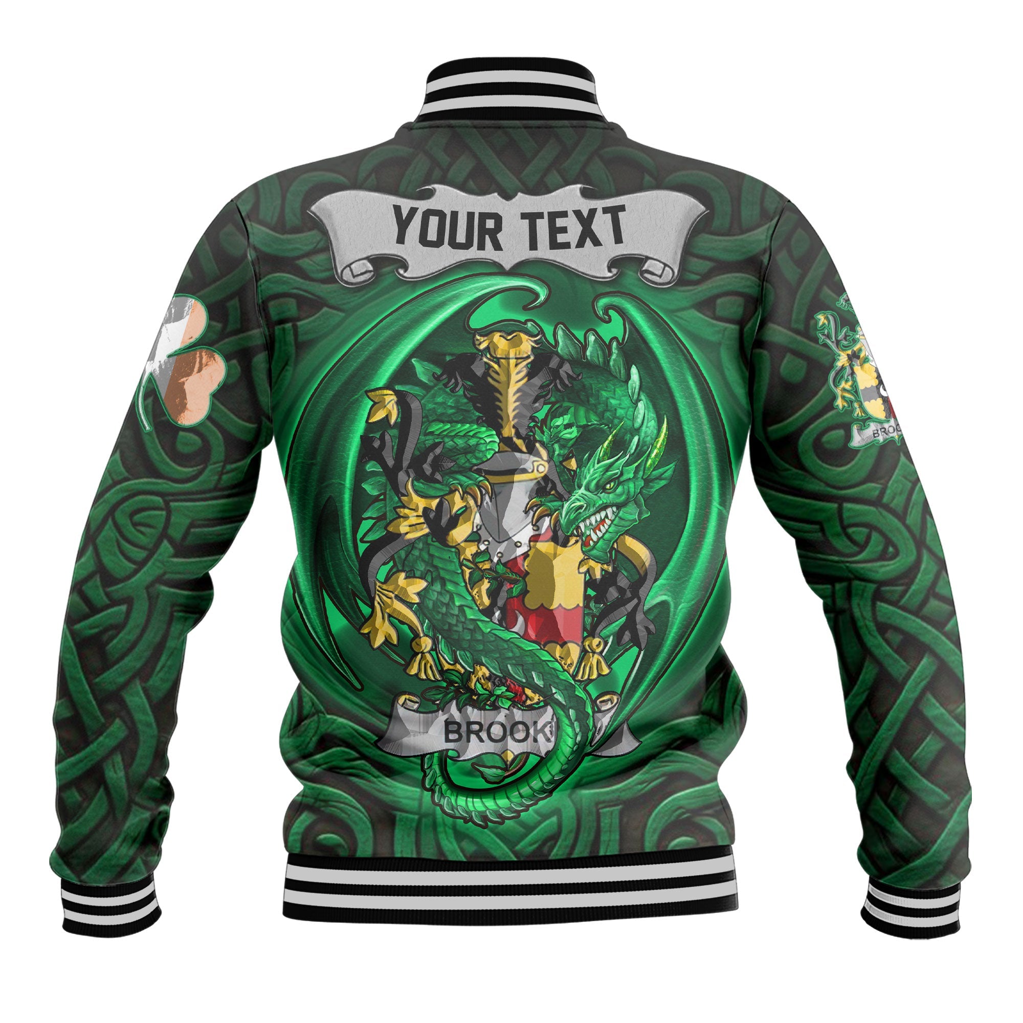 Brooke Baseball Jackets The Green Dragon Of Ireland Style