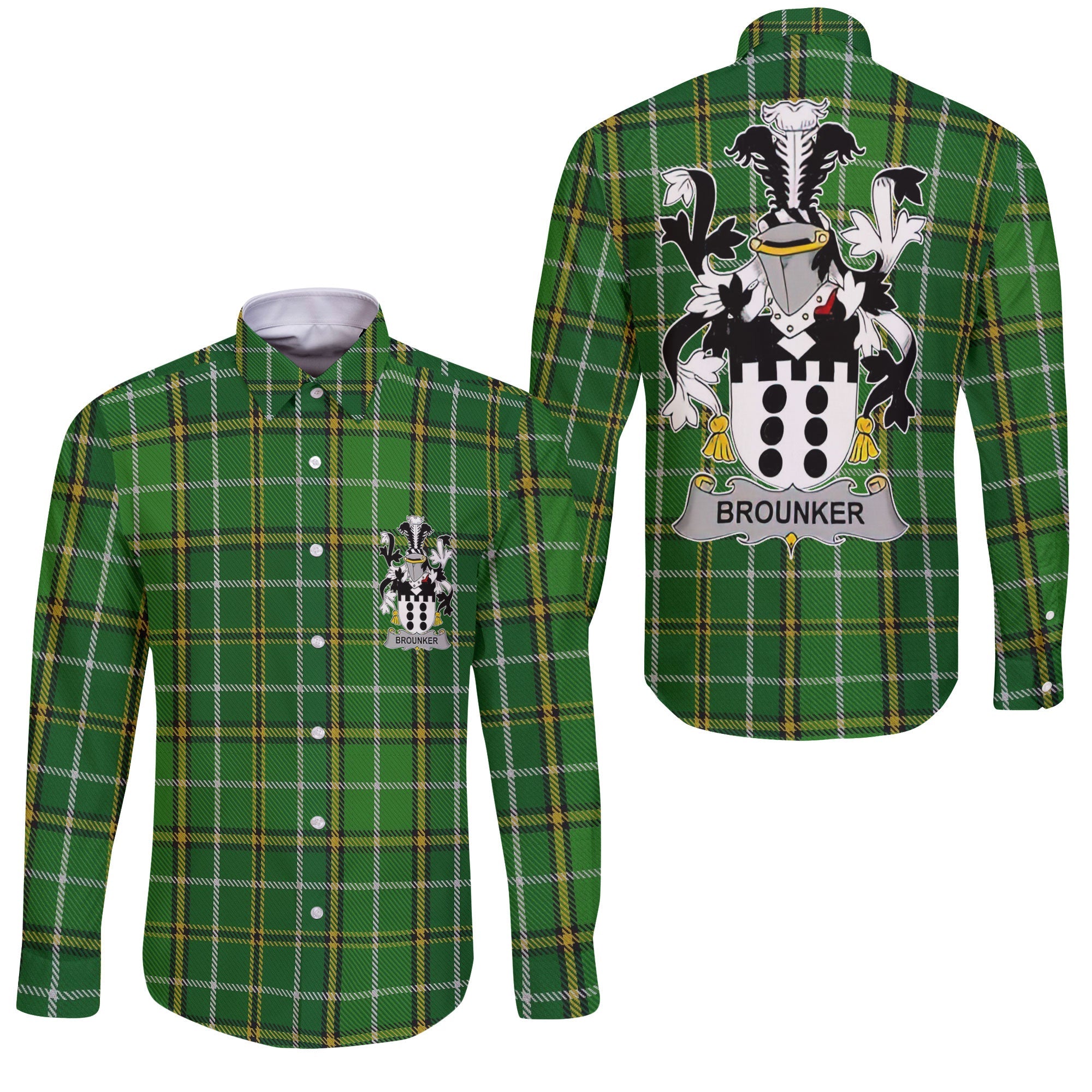 Brounker Long Sleeve Button Shirts Crest And National Plaid Style