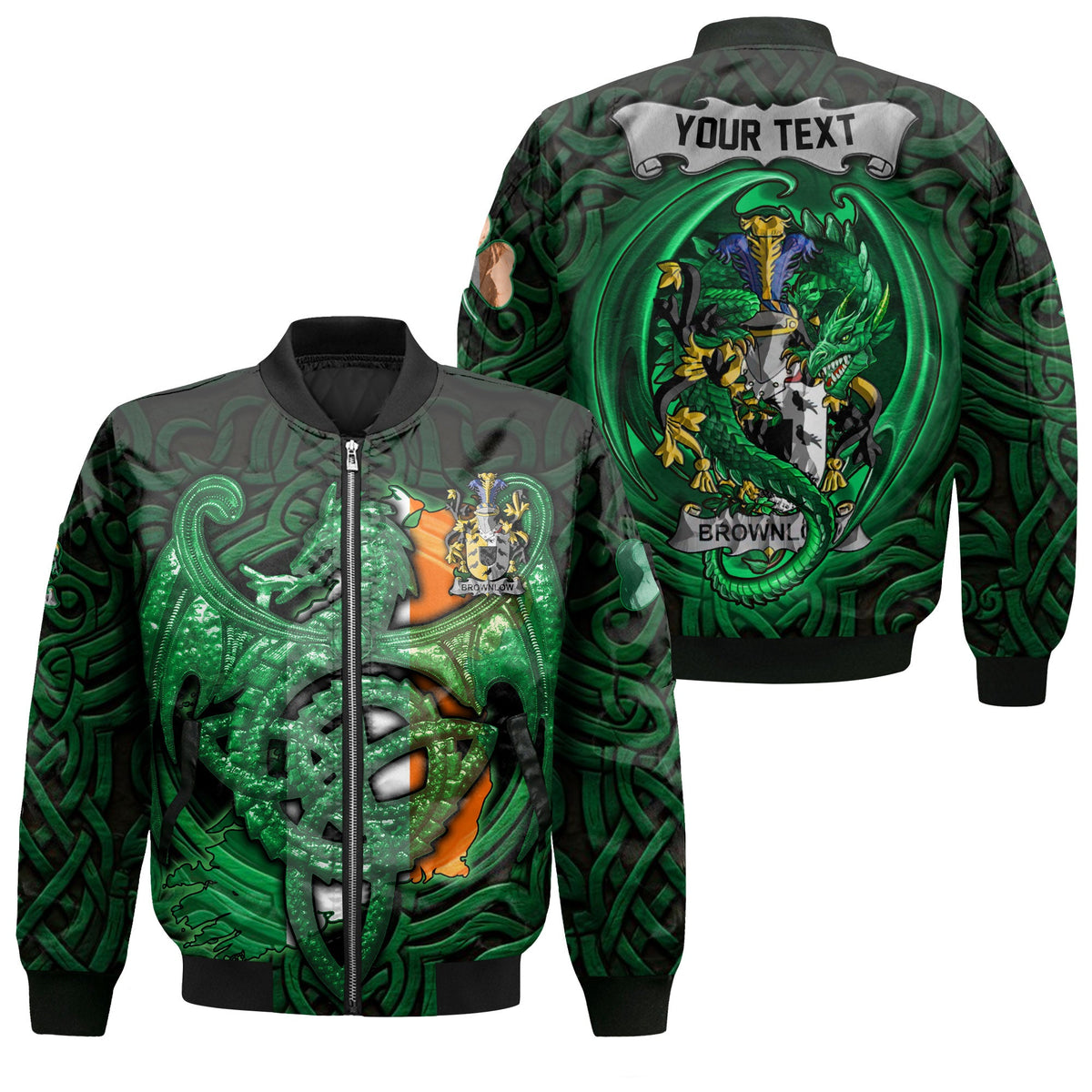 Brownlow Bomber Jackets The Green Dragon Of Ireland Style