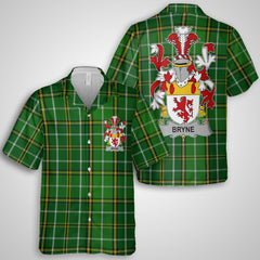 Bryne or Brinn Hawaiian Shirts Crest And National Plaid Style