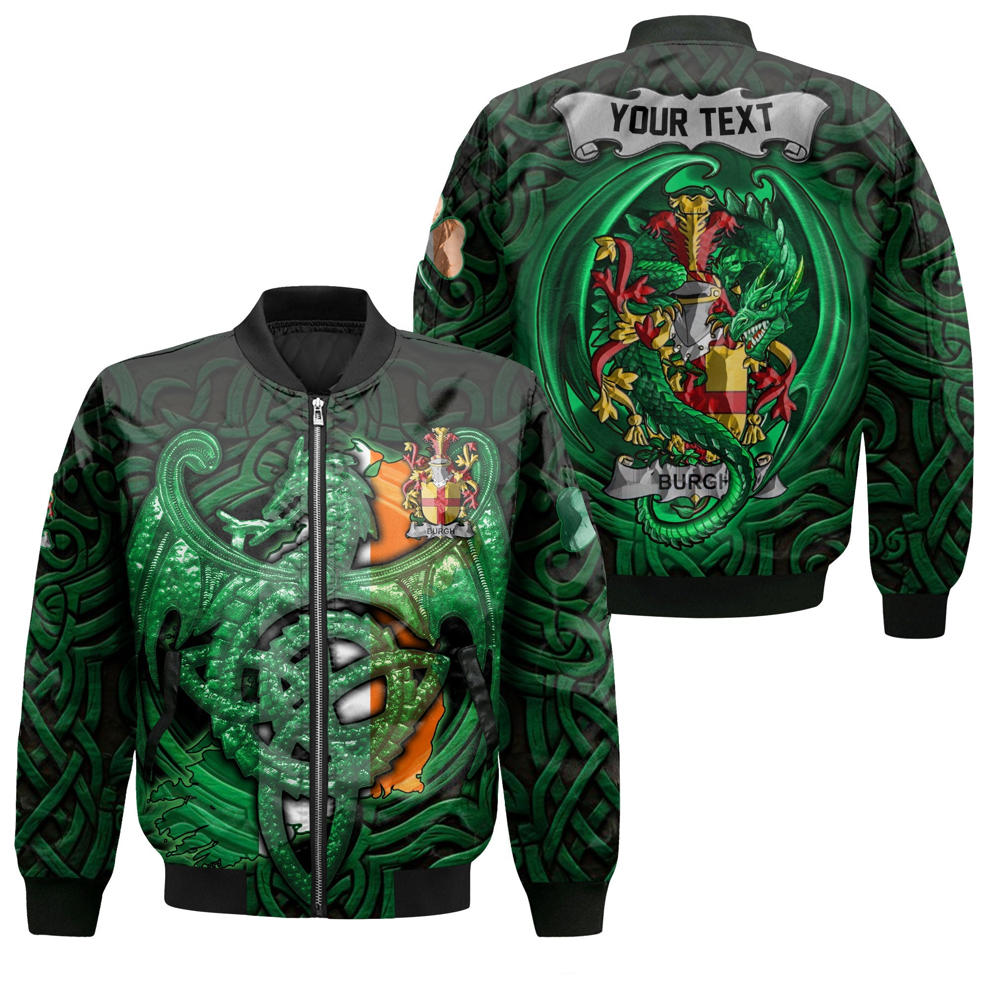 Burgh Bomber Jackets The Green Dragon Of Ireland Style