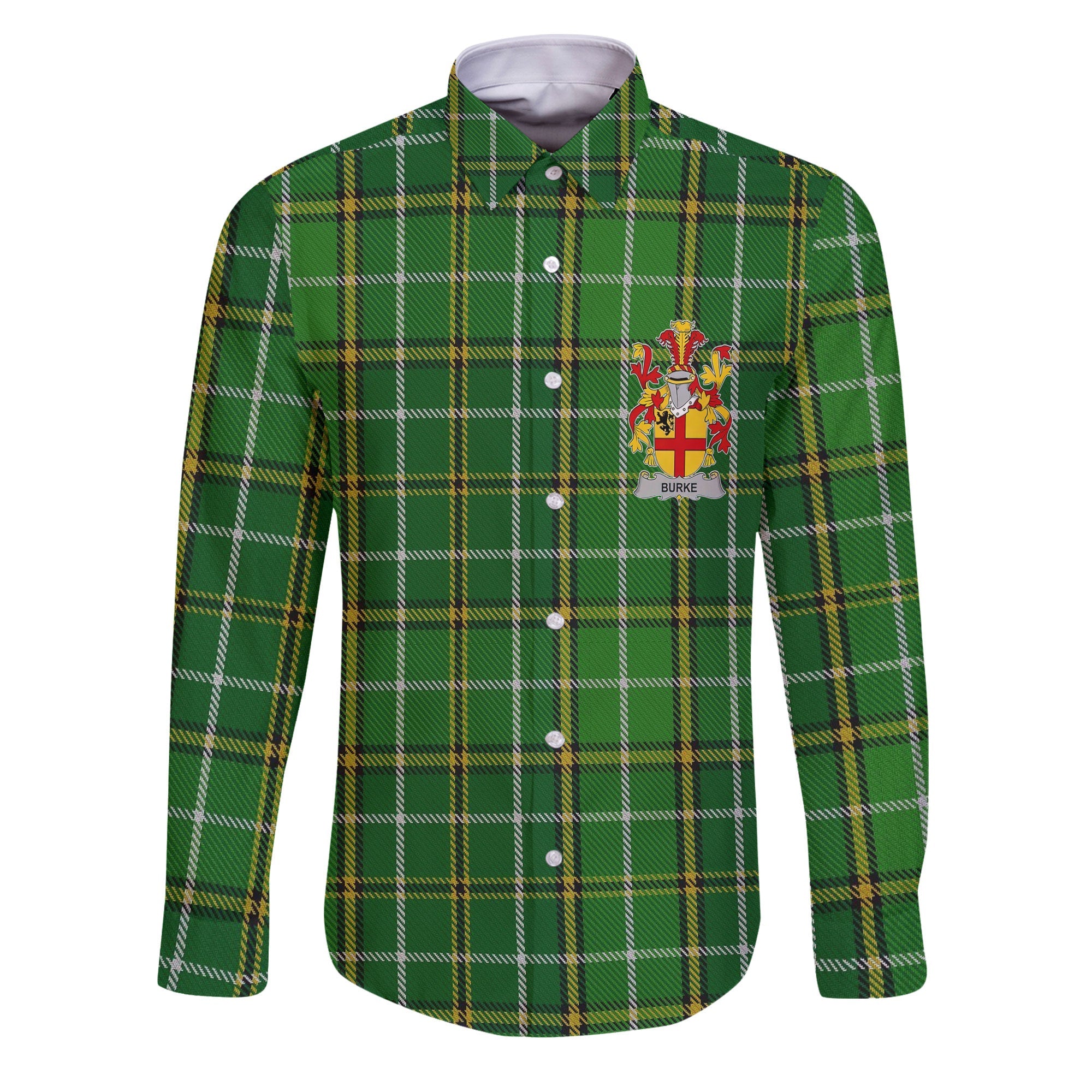 Burke Long Sleeve Button Shirts Crest And National Plaid Style