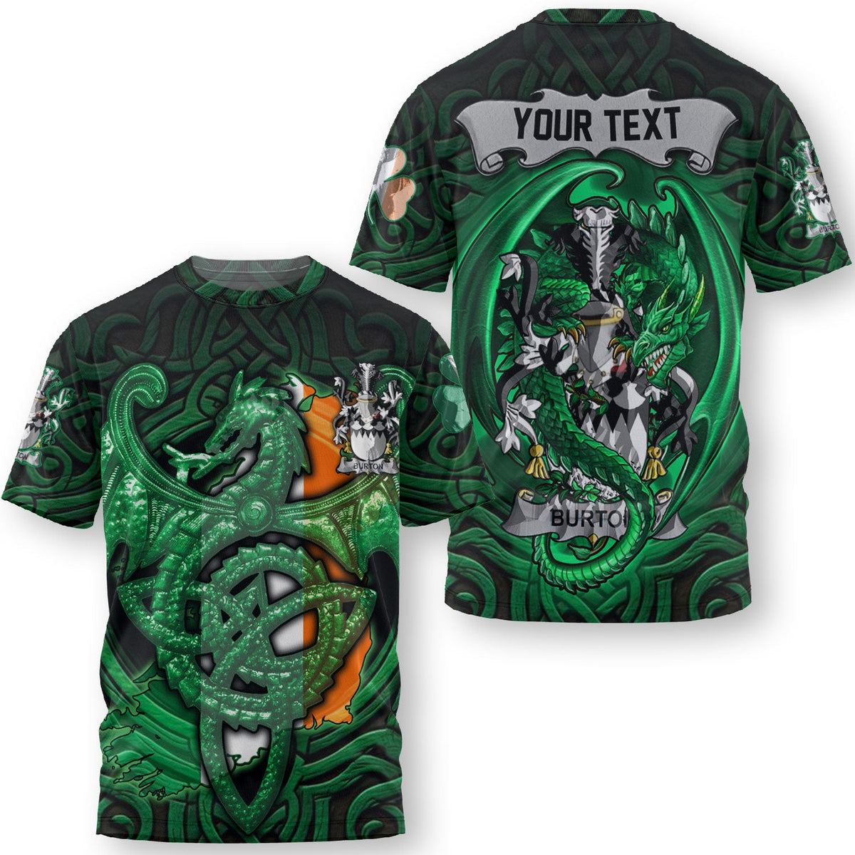 Burton T-Shirts The Green Dragon Of Ireland Style