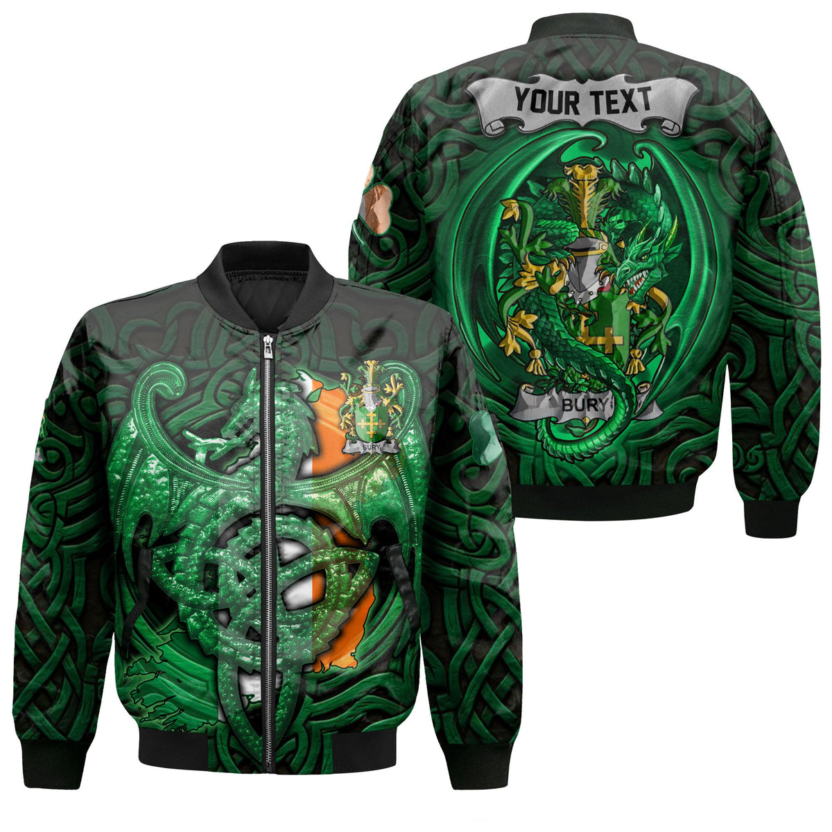 Bury or Berry Bomber Jackets The Green Dragon Of Ireland Style