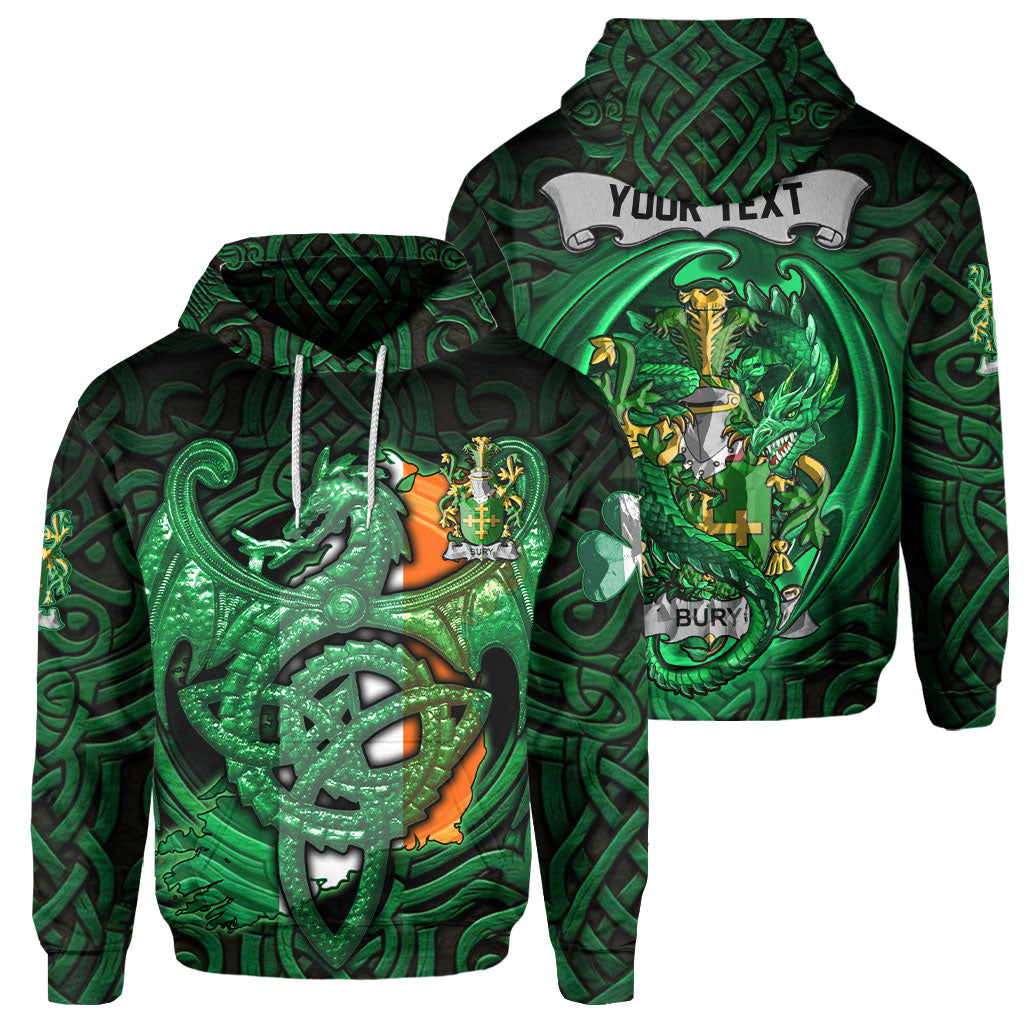 Bury or Berry Hoodies The Green Dragon Of Ireland Style