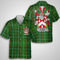 Byrne or O Byrne Hawaiian Shirts Crest And National Plaid Style