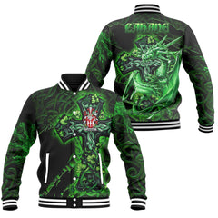 Cahane or O Cahane Baseball Jackets Celtic Cross And Dragon Style