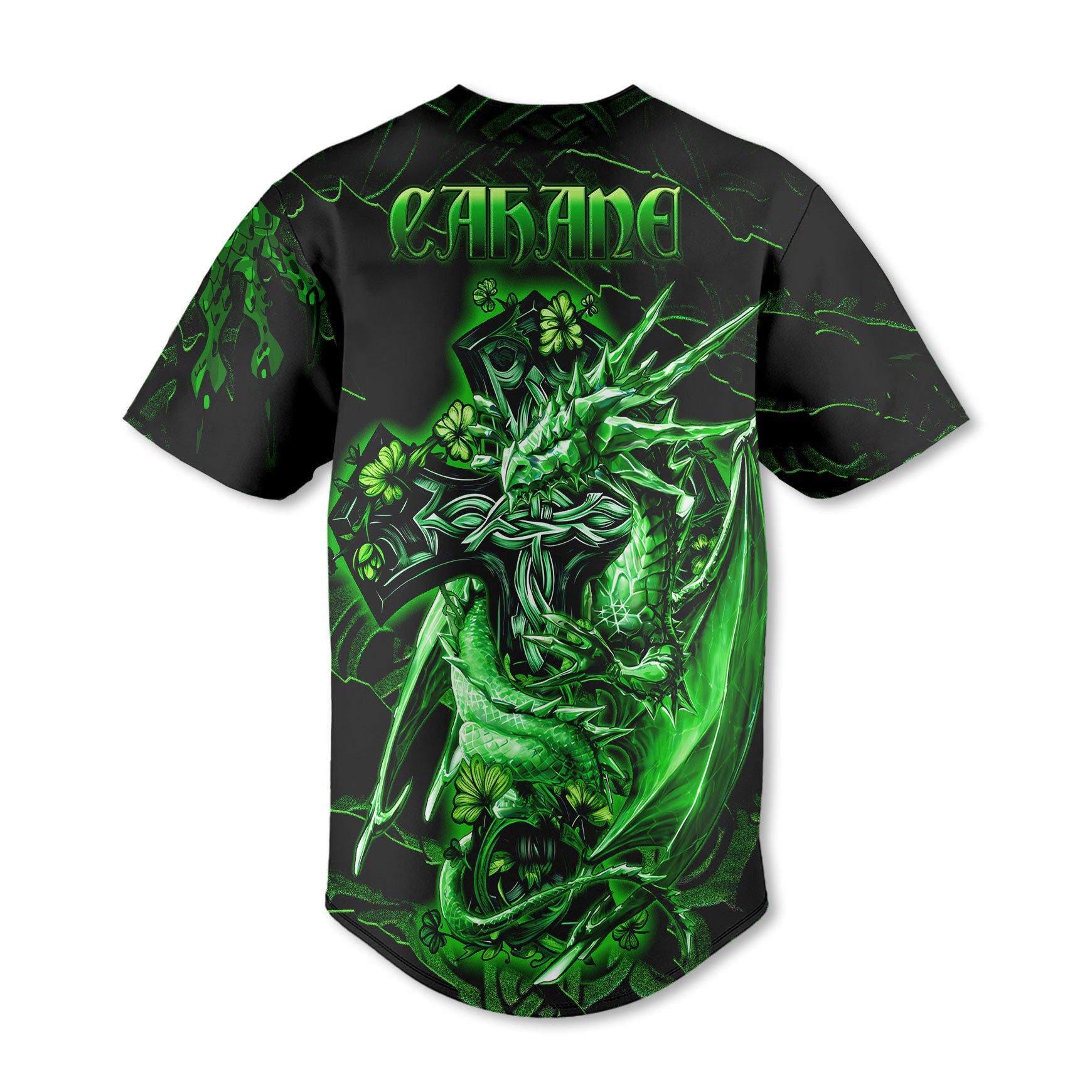 Cahane or O Cahane Baseball Jerseys Celtic Cross And Dragon Style