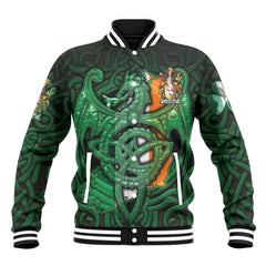 Cairnes Baseball Jackets The Green Dragon Of Ireland Style