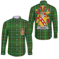 Callan or O Callan Long Sleeve Button Shirts Crest And National Plaid Style