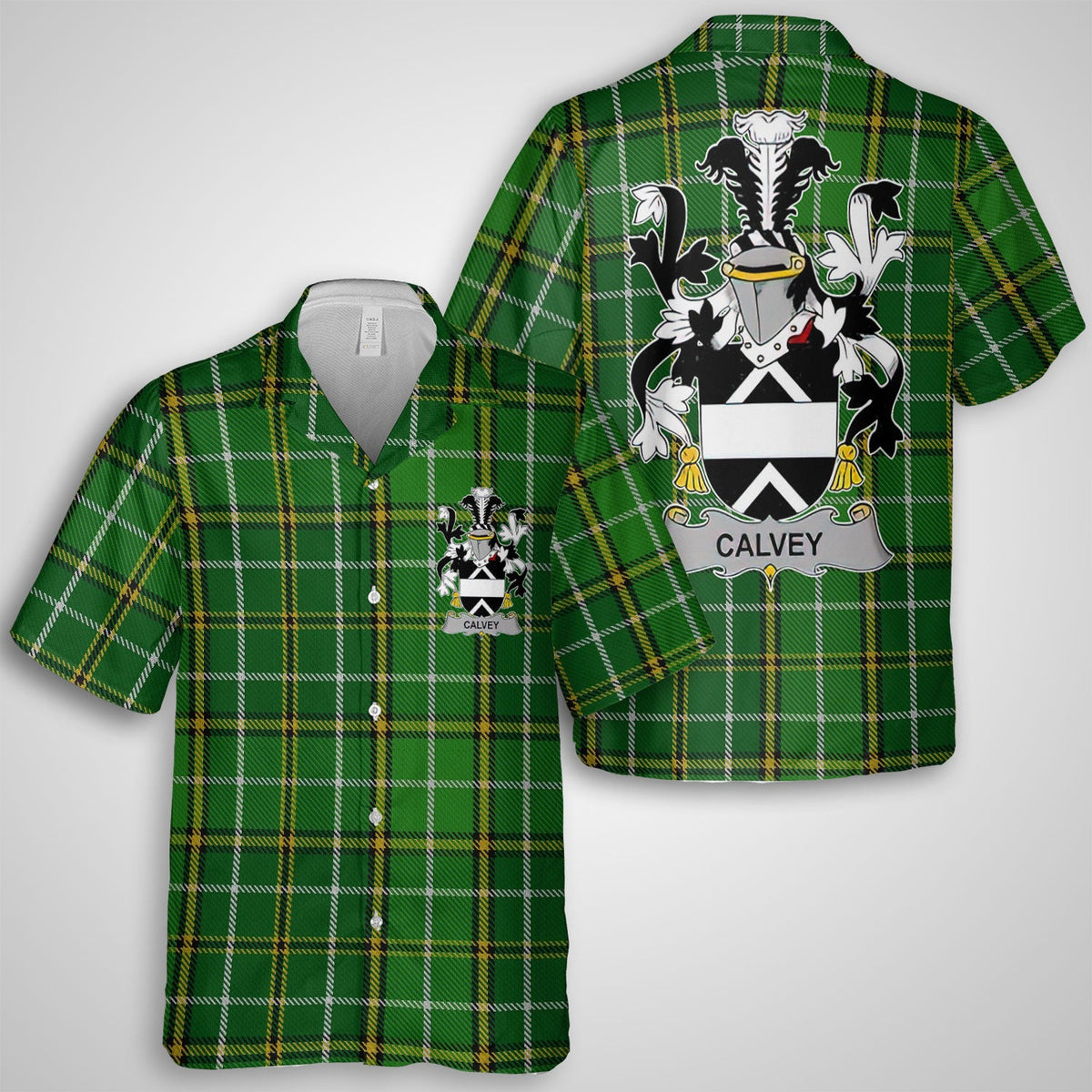 Calvey or McElwee Hawaiian Shirts Crest And National Plaid Style