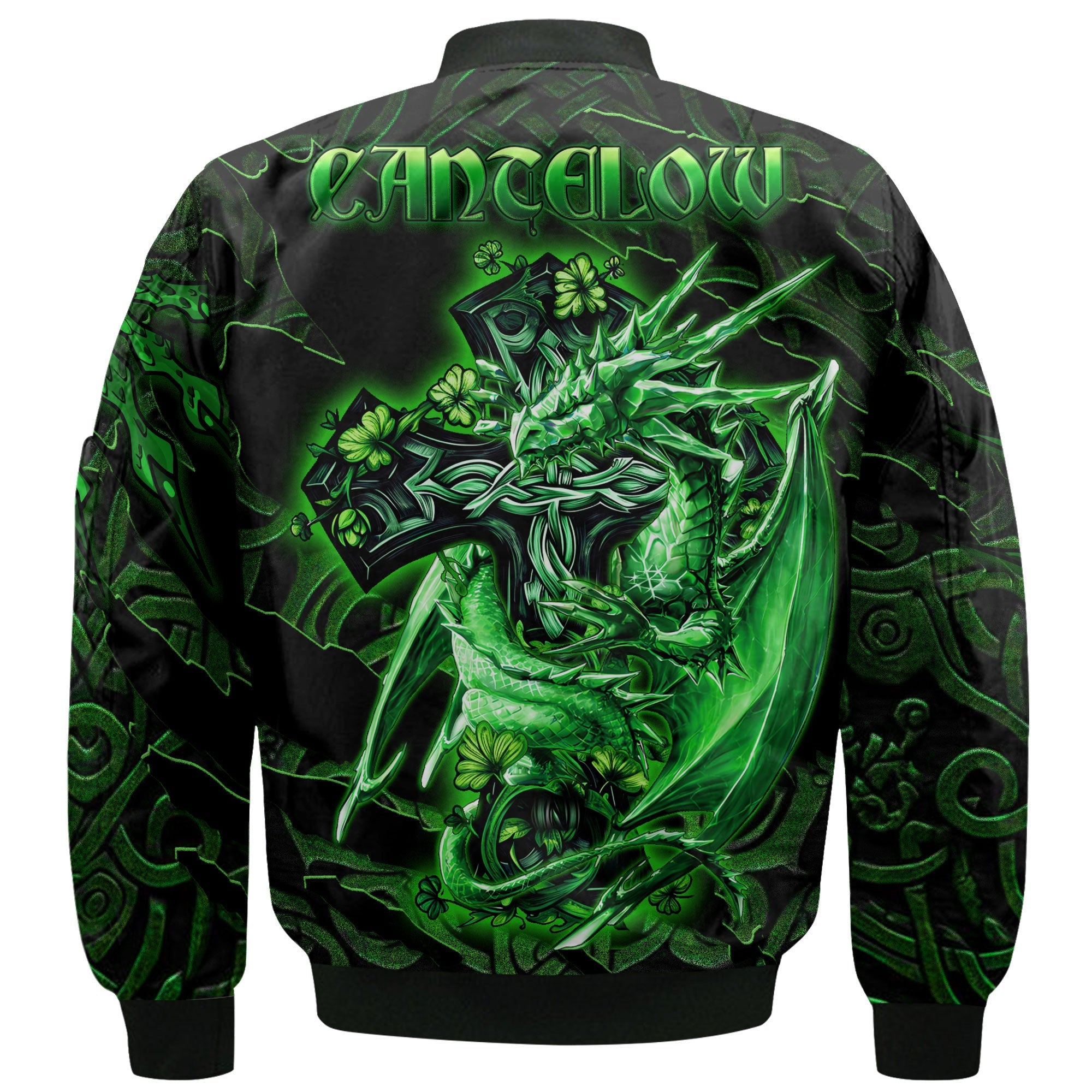 Cantelow or Cantelowe Bomber Jackets Celtic Cross And Dragon Style