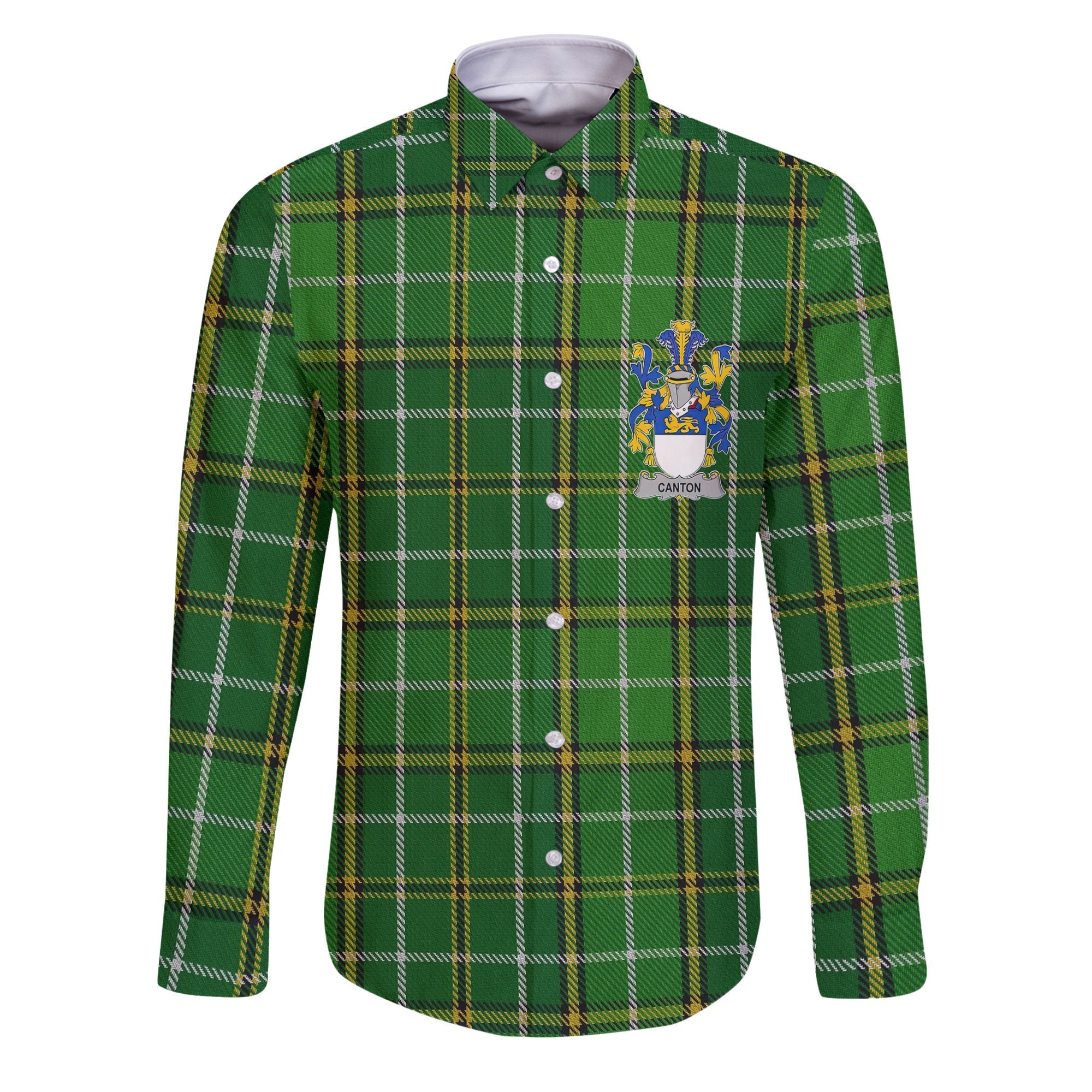 Canton Long Sleeve Button Shirts Crest And National Plaid Style