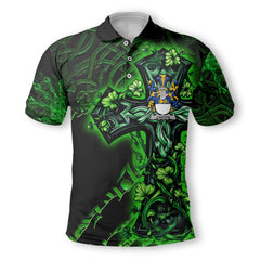 Canton Polo Shirts Celtic Cross And Dragon Style