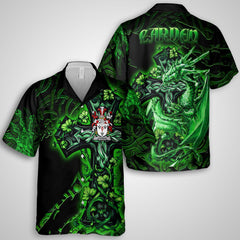 Carden Hawaiian Shirts Celtic Cross And Dragon Style