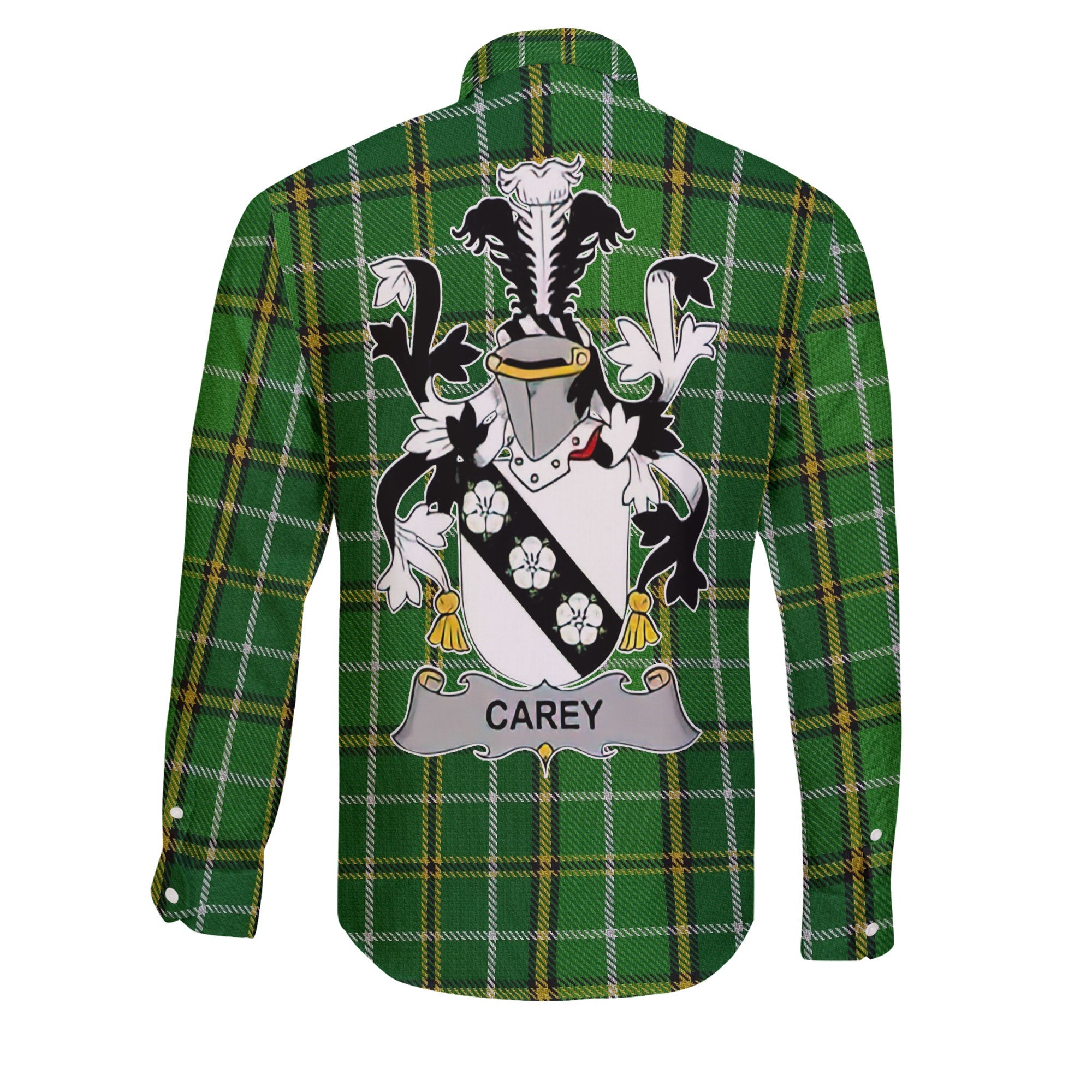 Carey or Cary Long Sleeve Button Shirts Crest And National Plaid Style