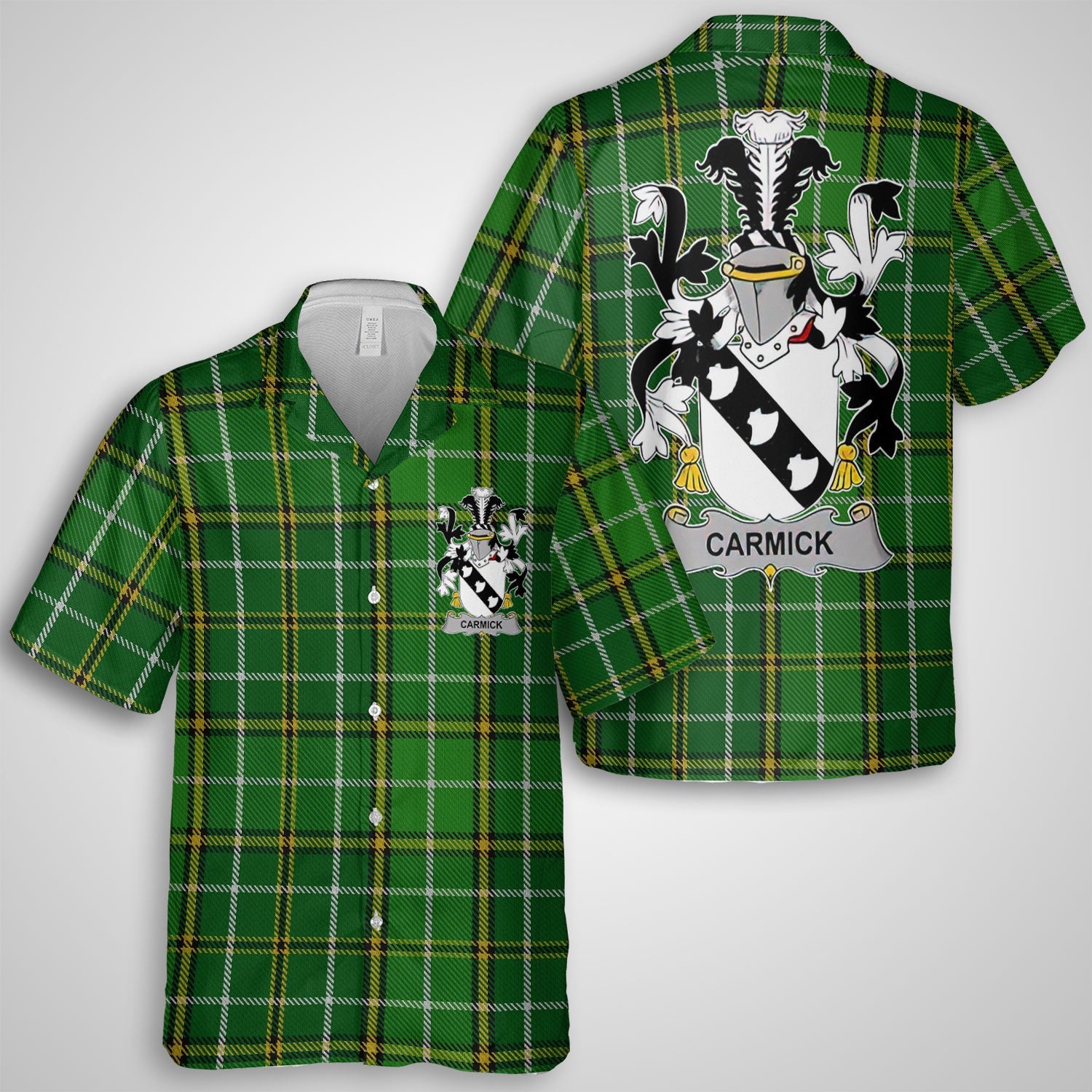 Carmick Hawaiian Shirts Crest And National Plaid Style