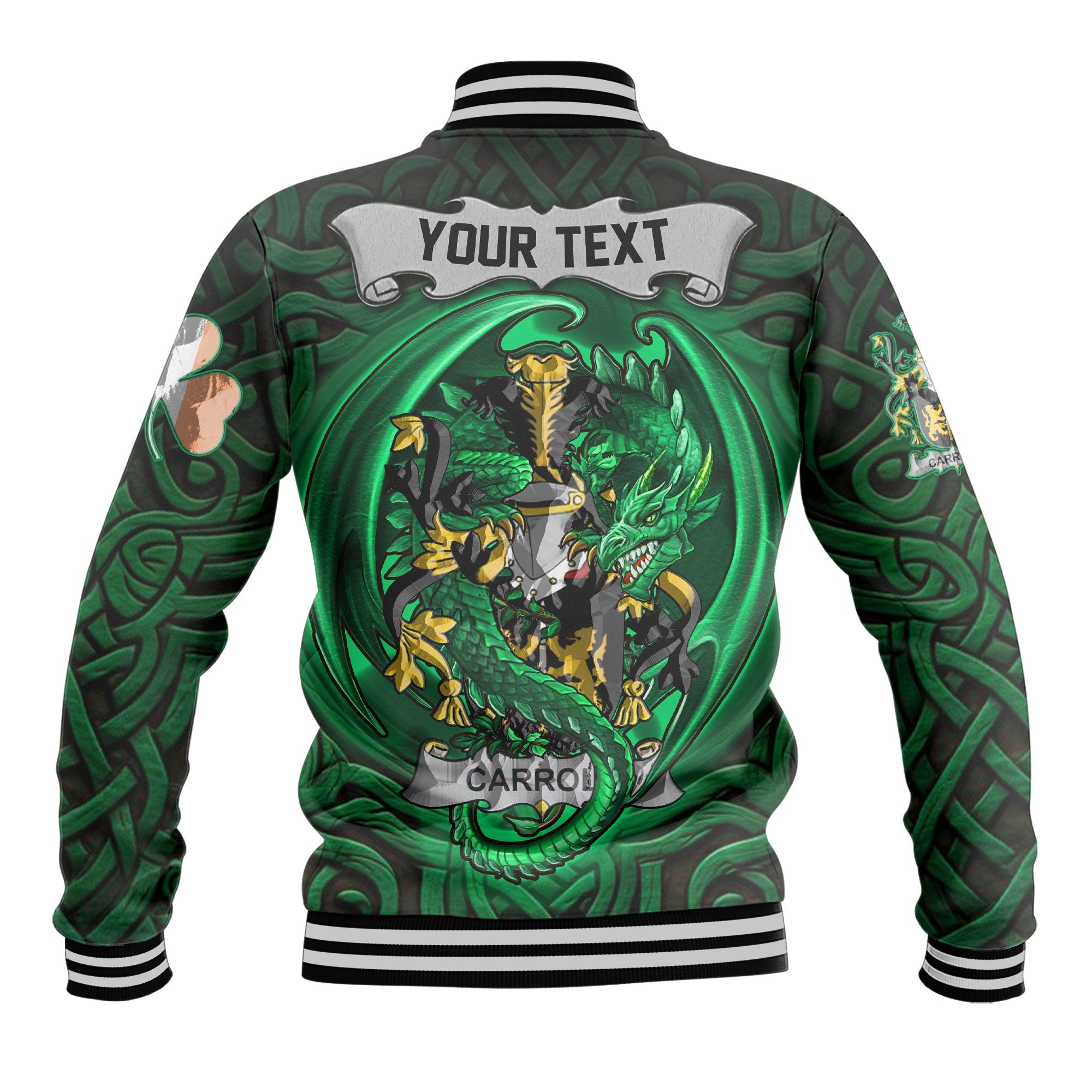 Carroll or O Carroll Baseball Jackets The Green Dragon Of Ireland Style