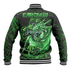 Carthew Baseball Jackets Celtic Cross And Dragon Style