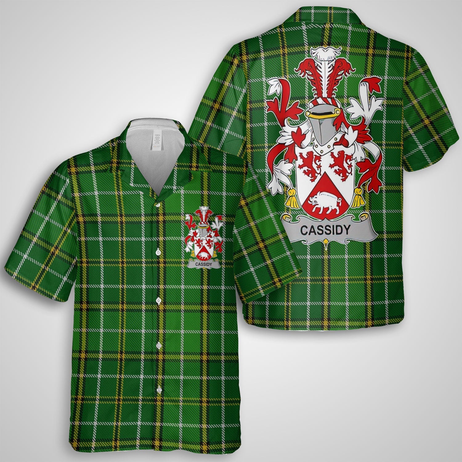 Cassidy or O Cassidy Hawaiian Shirts Crest And National Plaid Style